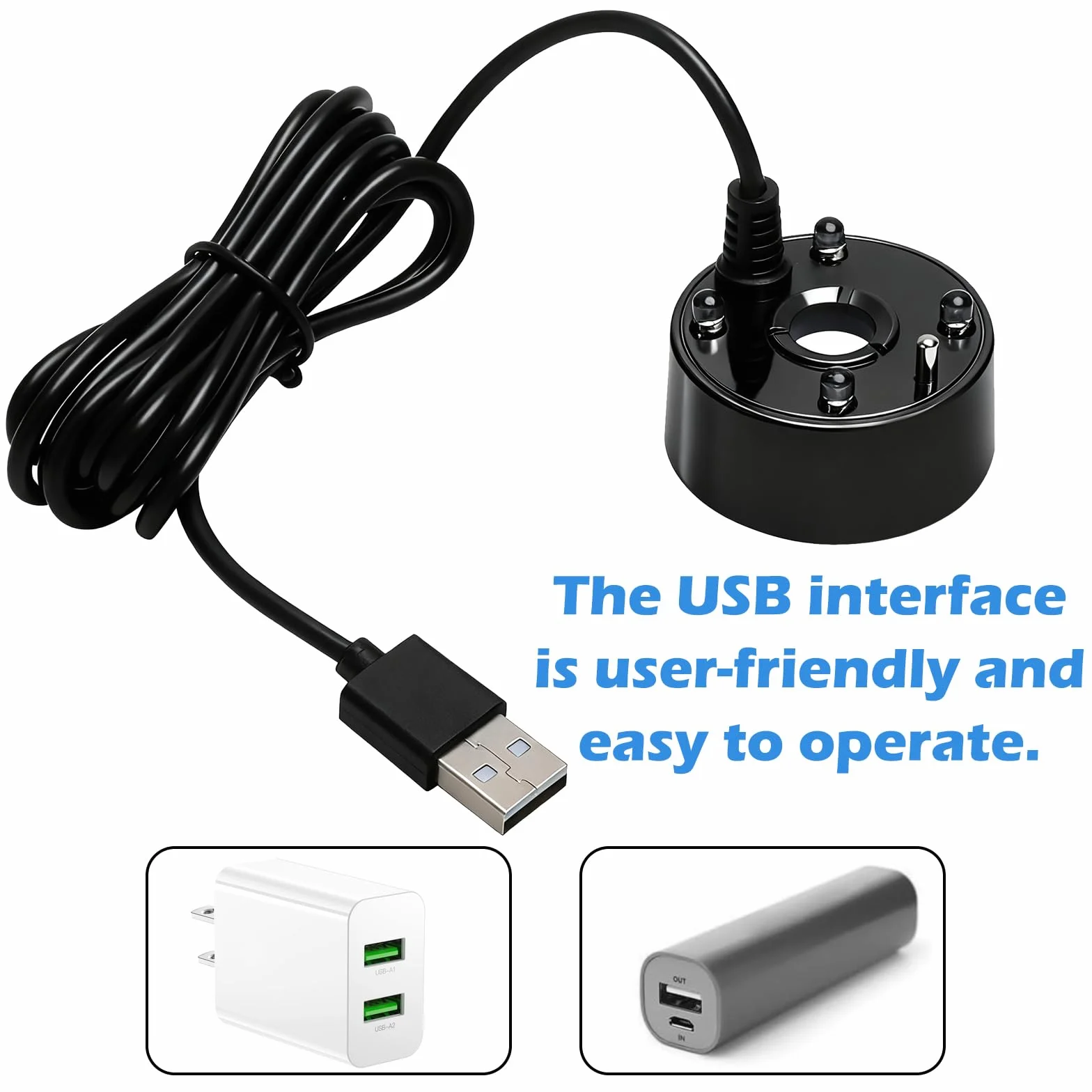 HENGBIRD Brumisateur à Ultrasons LED USB avec Protection Contre Le Manque d'eau pour Fontaine d'étang