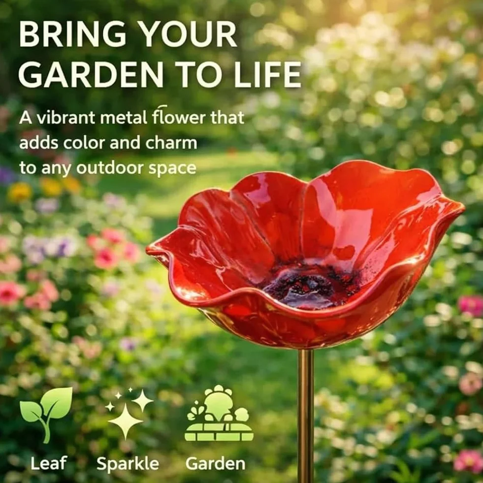 Abreuvoir à Abeilles pour Jardin, Bain d'oiseaux, Piquet en Métal Décoratif