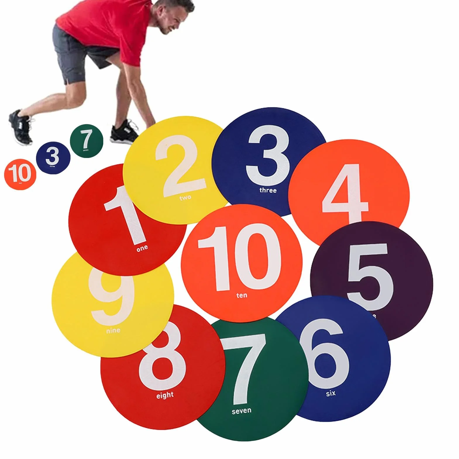 Tapis d'entraînement de football avec cônes antidérapants, Disque de sport Floor Dots, équipement d'agilité