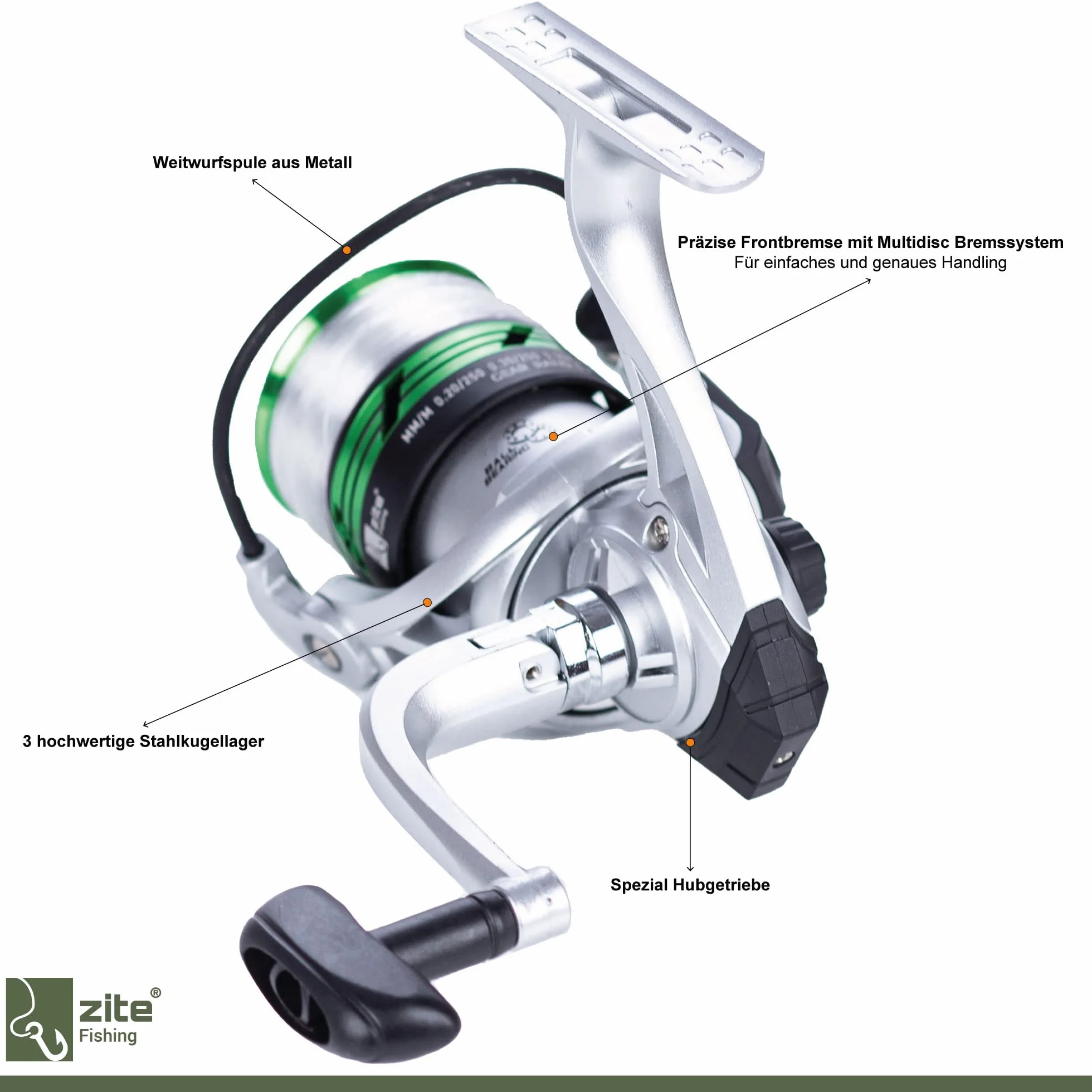Zite Kit de pêche à la truite 2 cannes télescopiques 2,40 m 2 moulinets bobine aluminium sac 100 cm