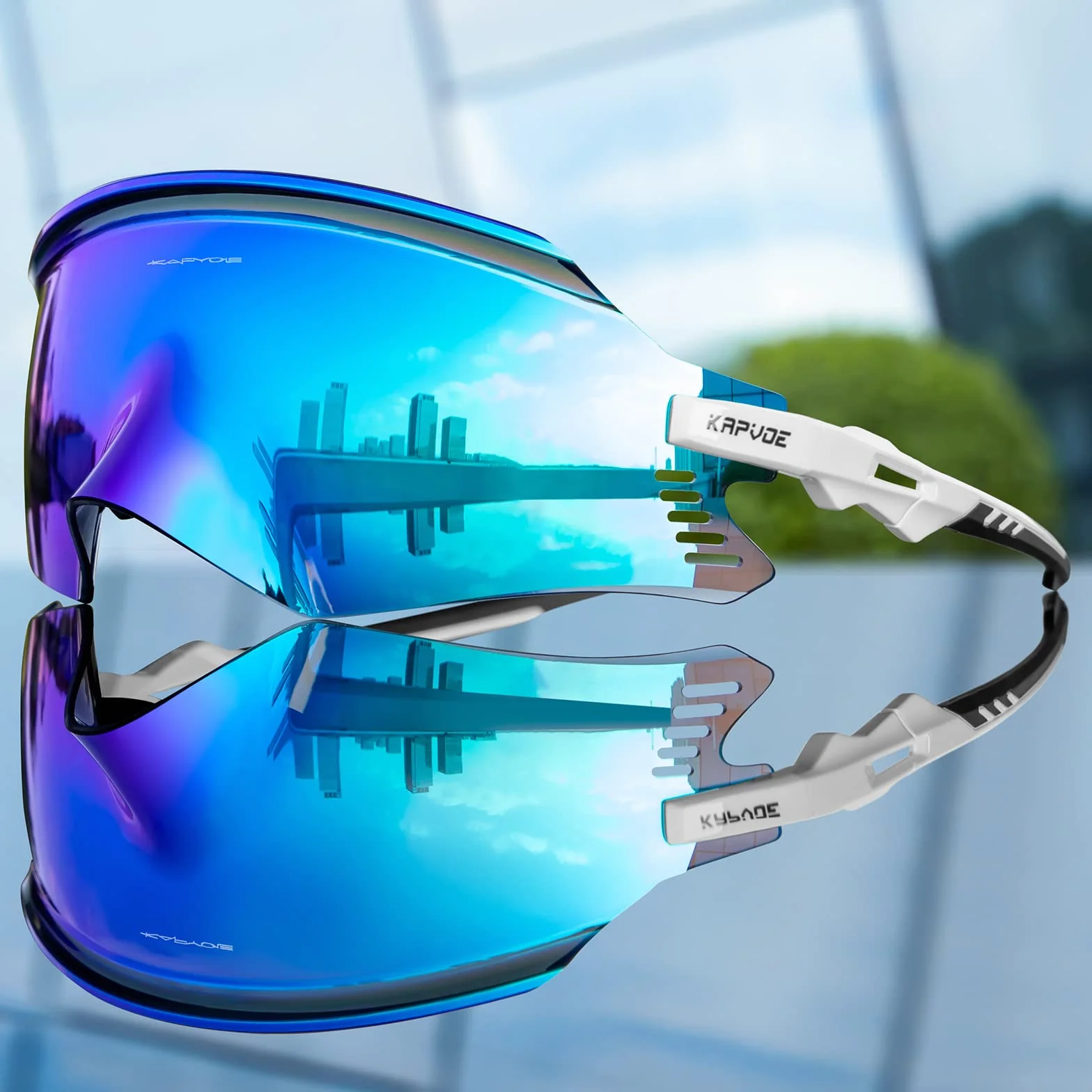 KAPVOE Lunettes de vélo VTT Sports Lunettes de soleil Vélo Moto BMX Hommes Femmes K2