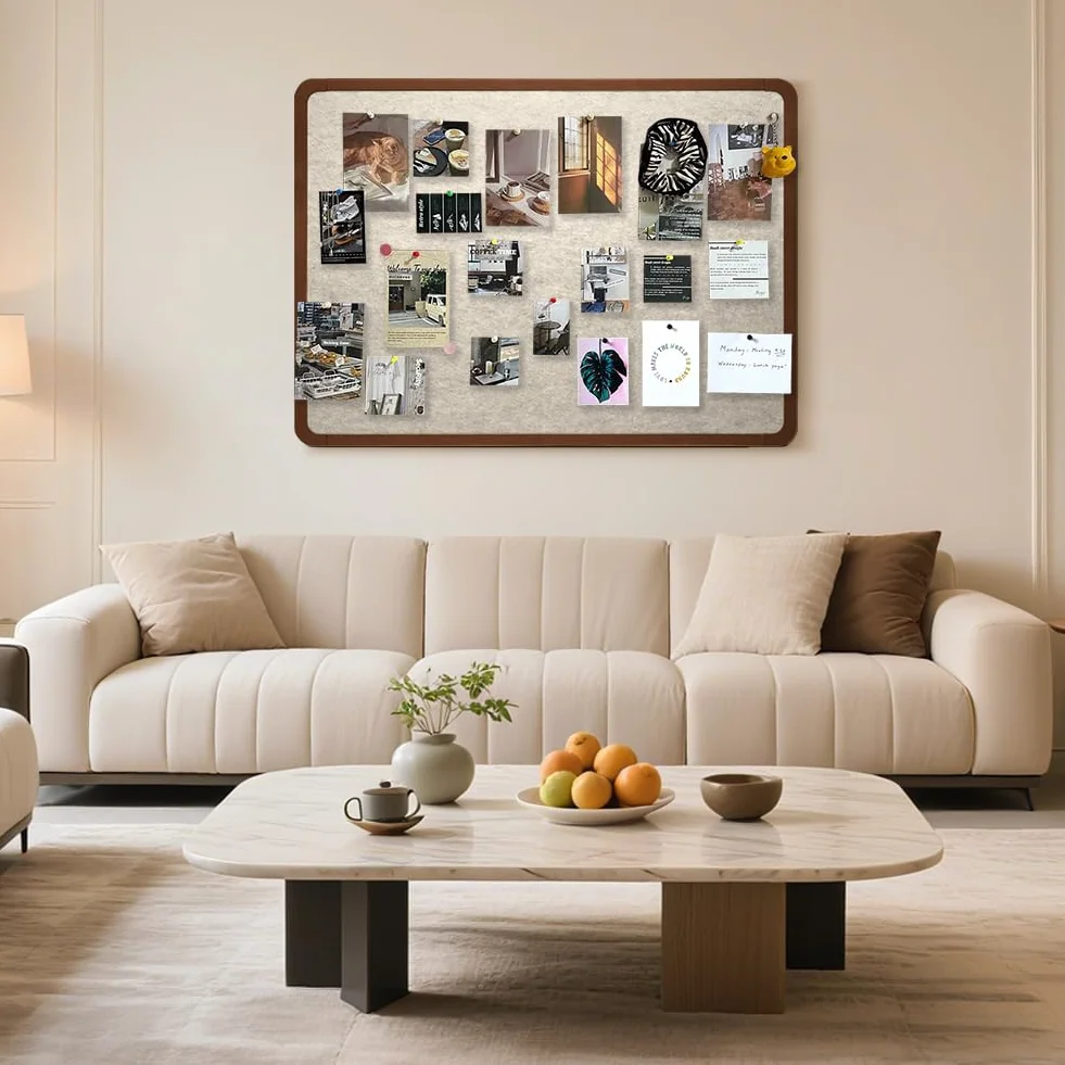 Tableau Liège Mural 60 x 80 cm Feutre Autocollant Chameau foncé