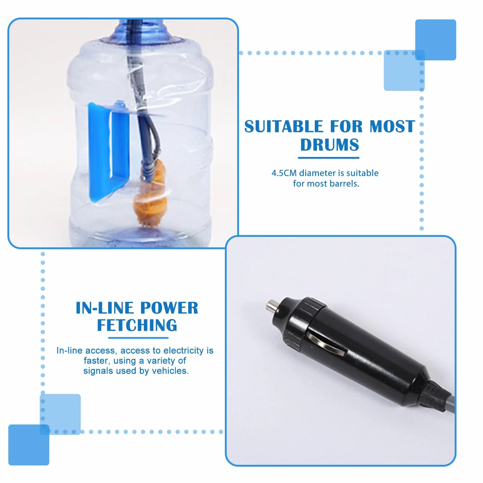 BORDEAG Douche de Camping Portable,Pompe de Douche,Prise Allume-Cigare 12V,Kit de Douche Mobile,Douche de Camping Extérieure avec Pommeau Et Flexible,Douche Extérieure pour Camping-Cars Et Voyages