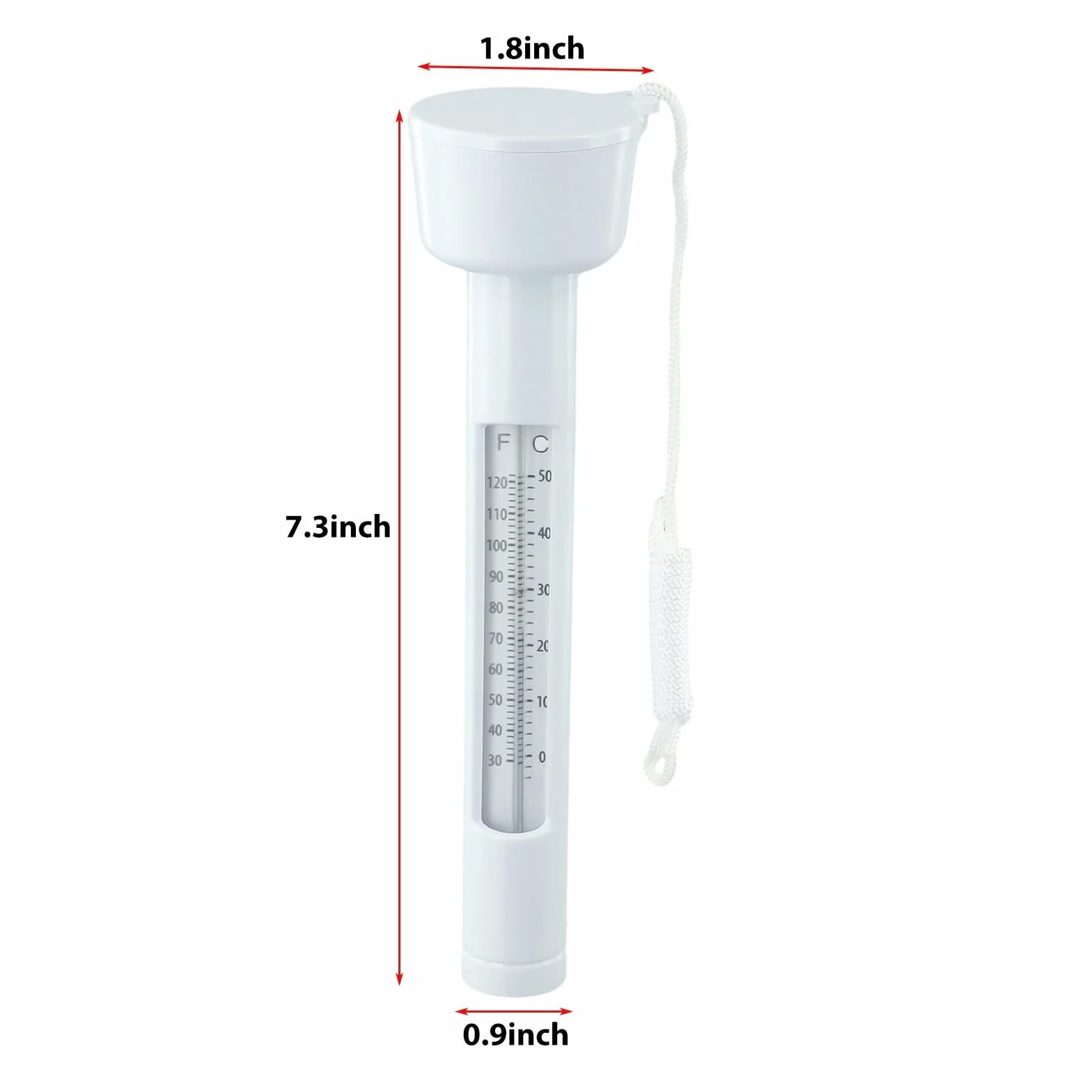 Thermomètre de piscine flottant intégré pour piscine, spa, jacuzzi