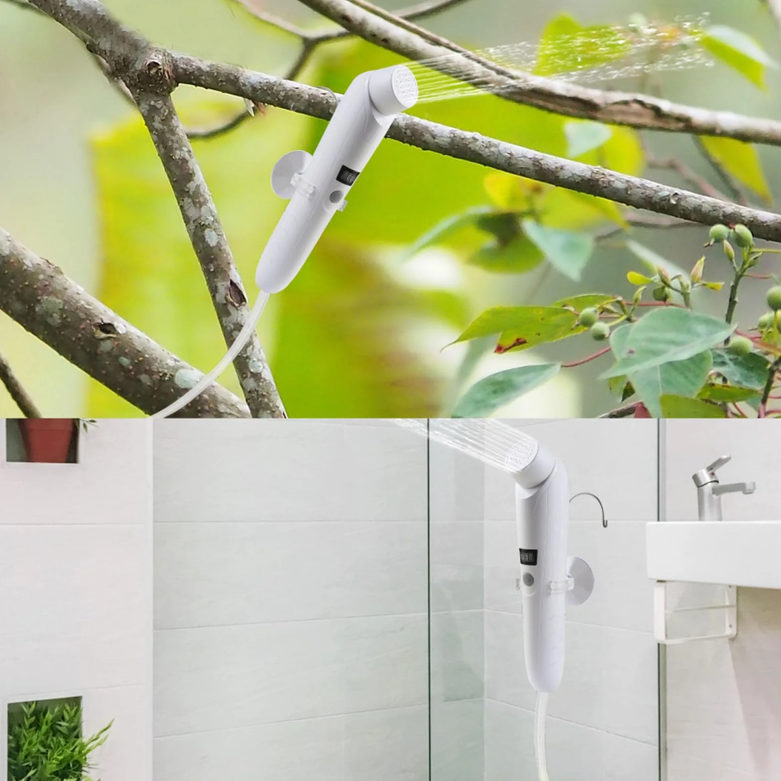 douche portable d'extérieur,Douche électrique tout à main,étancheIPX6,recharge USB,batterie intégrée,compact et portable,adapté pour le camping en plein air,les douches de plage,la randonnée