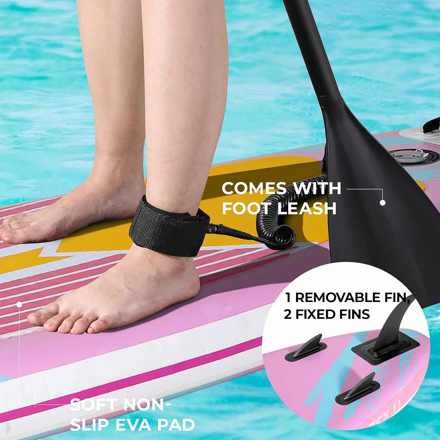 Paddle Gonflable Adulte - Stand Up Paddling Sup 305 x 76 x 15 cm | 2 Personnes Planches de Stand Up avec Grande Stabilité Résistance | Padel Planche | Accessoires de Qualité | 200 kg