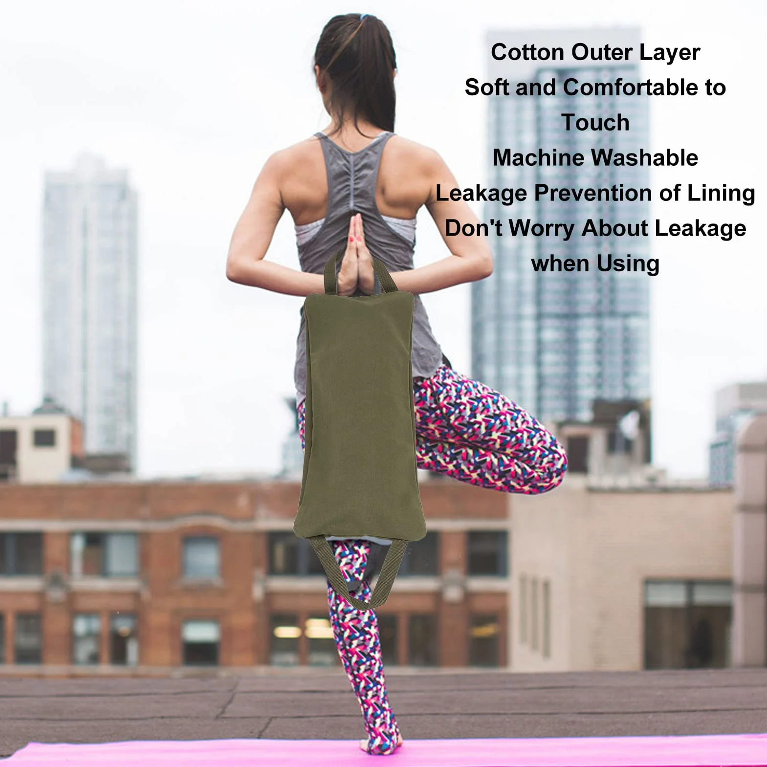 Sac de Sable de Yoga, Sacs de Sable de Yoga Non remplis avec 2 poignées, Fermeture éclair, Sac imperméable, Sac de Sable de Yoga Ajustable pour Les Poids de Yoga et l'entraînement