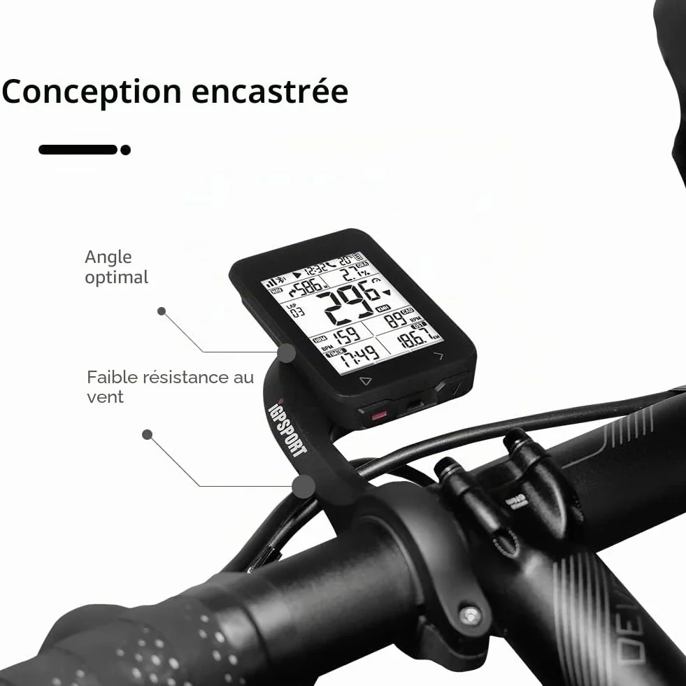 iGPSPORT Support de vélo Avant étendu Compatible avec l'ordinateur de vélo Garmin Edge 200,500,510,520,800,830,1000,1030, s'adapte au Guidon de 31,8 mm