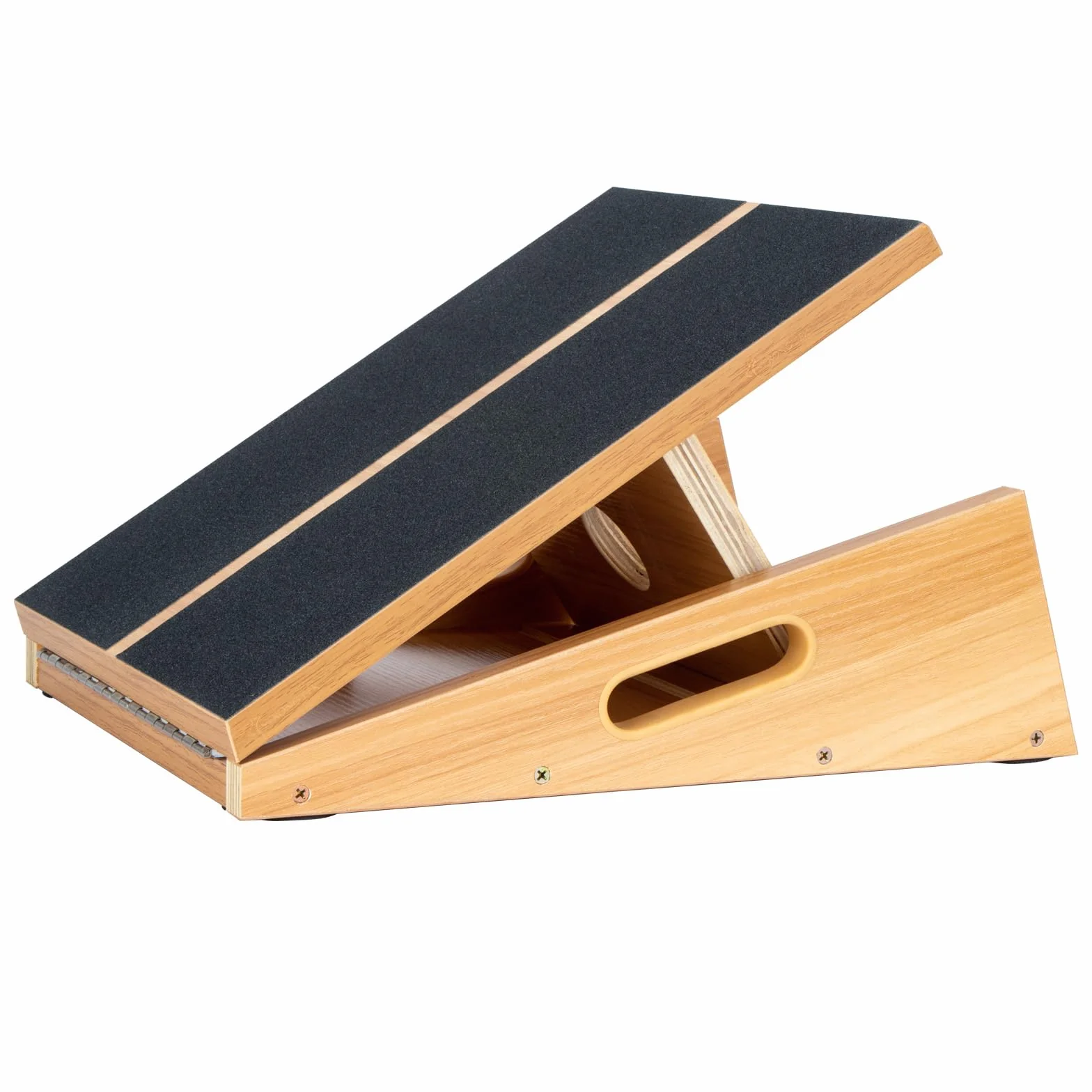 Planche inclinée réglable en bois, bande de résistance incluse, poignée latérale