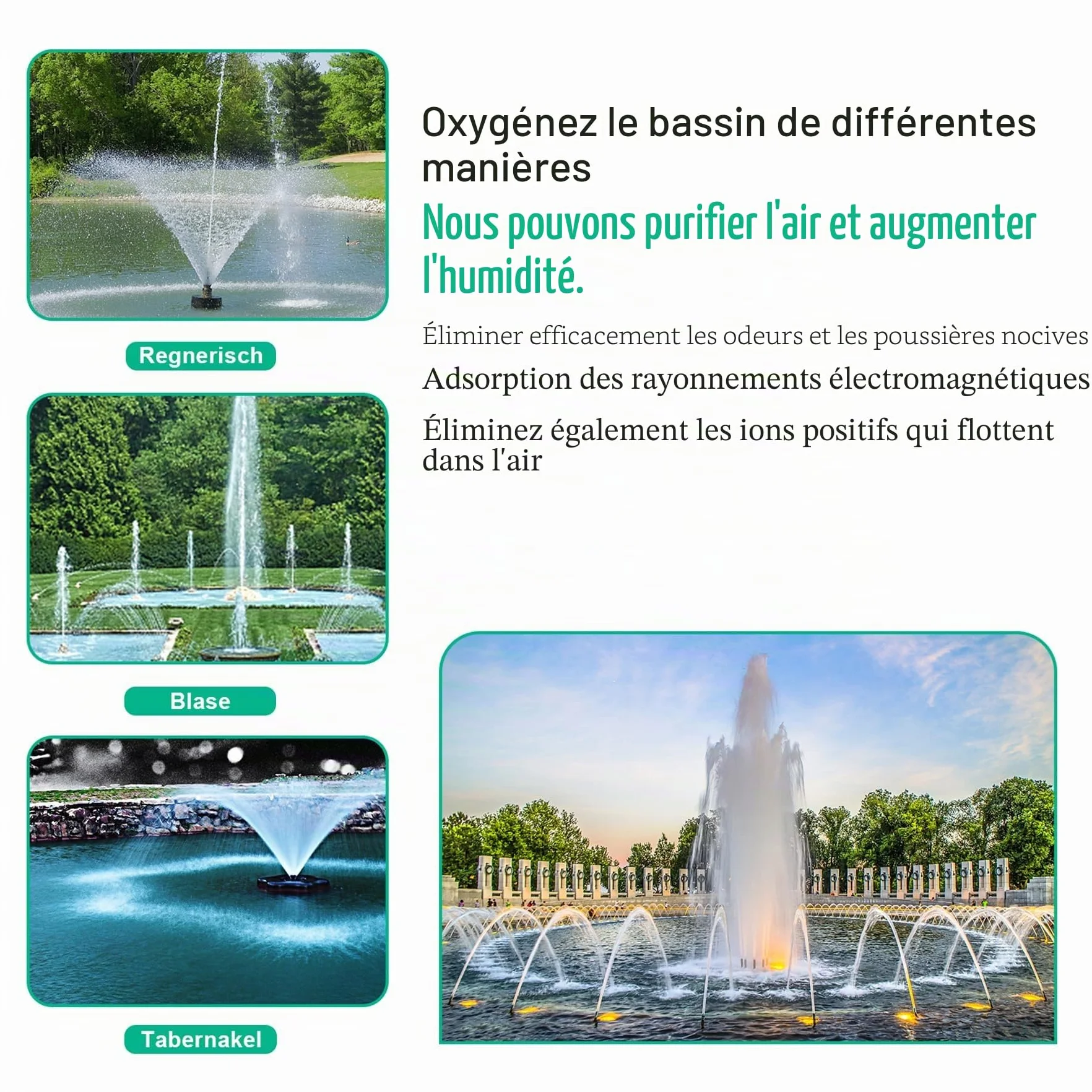 Forever Speed Pompe à eau pour fontaine 1000L/h