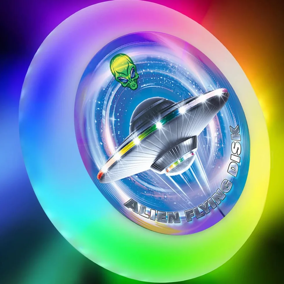 Frisbee Lumineux LED 12 Effets Etanche Batterie Rechargeable 38 Lumières Extérieur