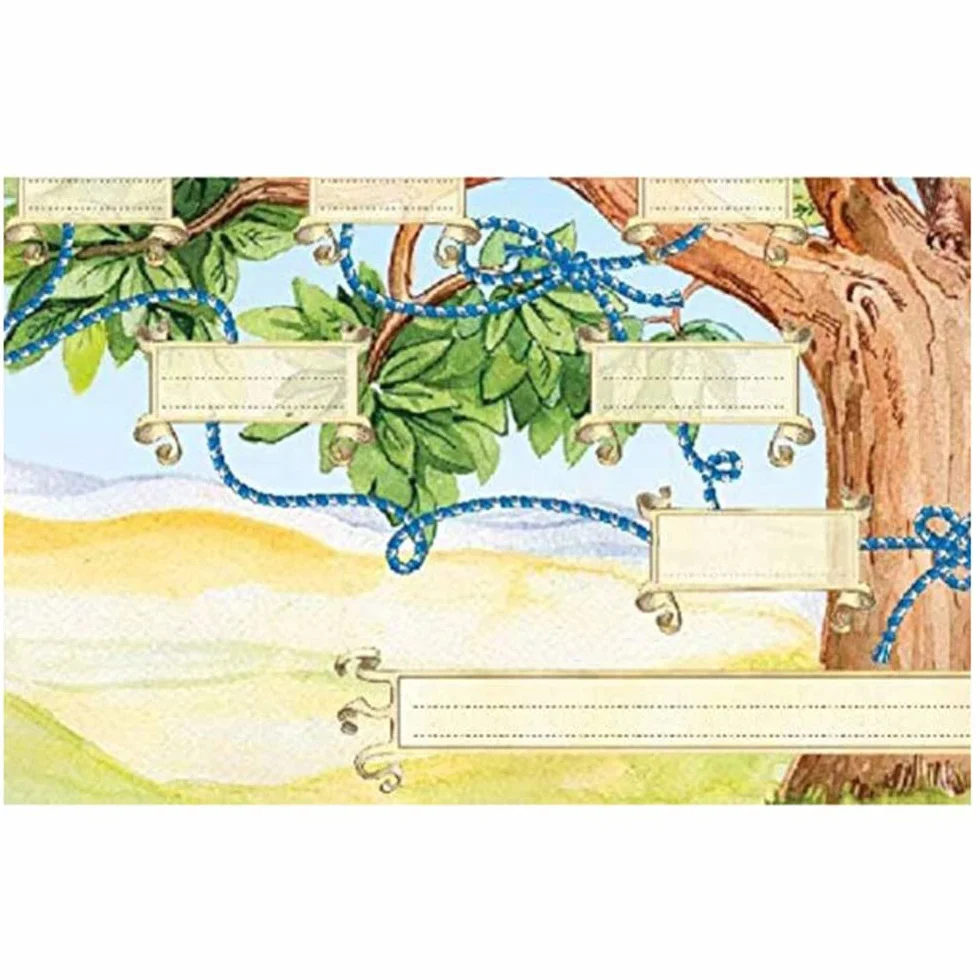 Tableau d'arbre généalogique à remplir, affiche familiale vierge, décoration murale