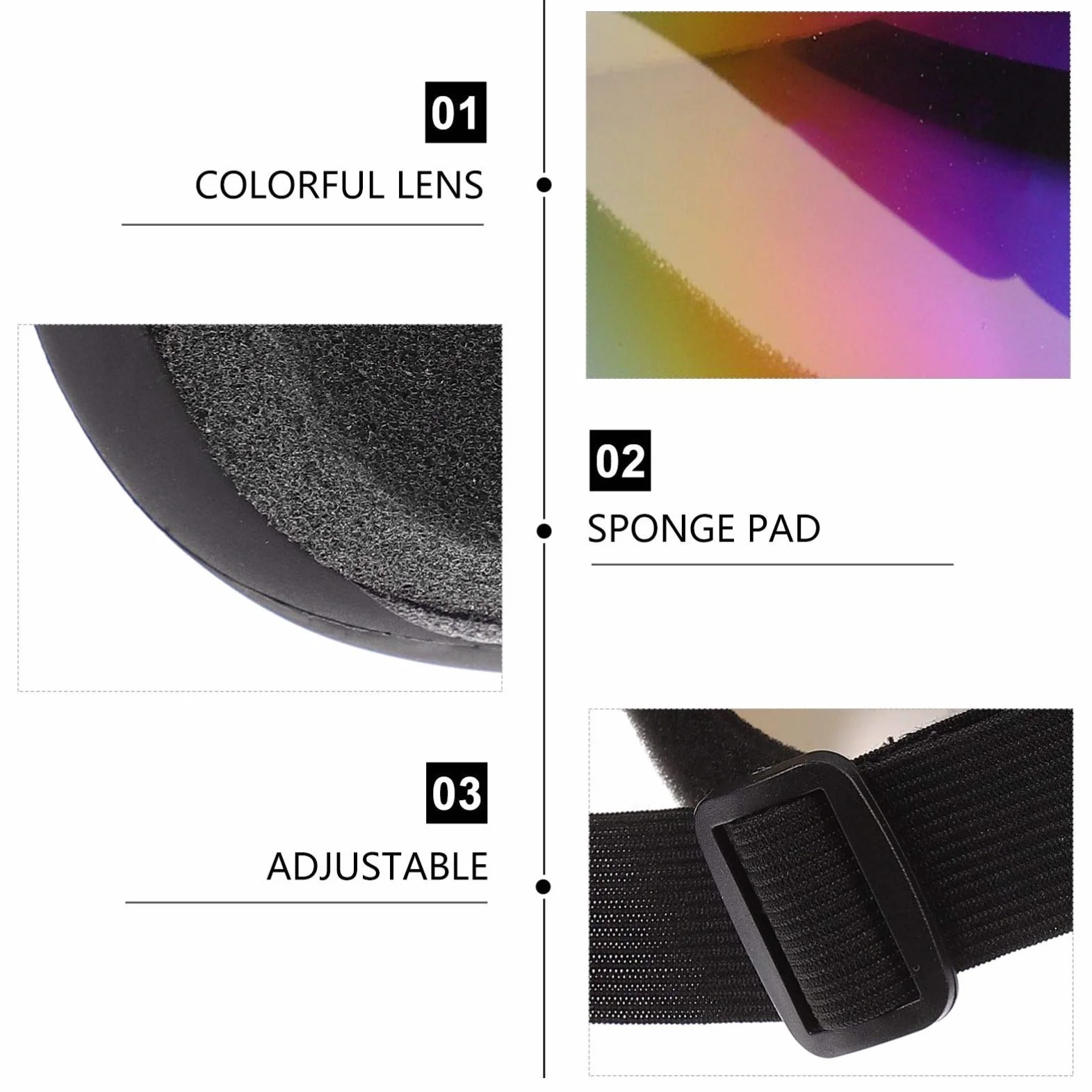 Luxshiny 1 paire Lunettes de Protection Vent pour Ski Cyclisme Pours Événements Plein Air Légères et Confortables Compatible avec Divers Casques