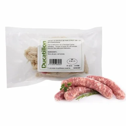 Sachet de Boyaux de Porc Étroit 25M