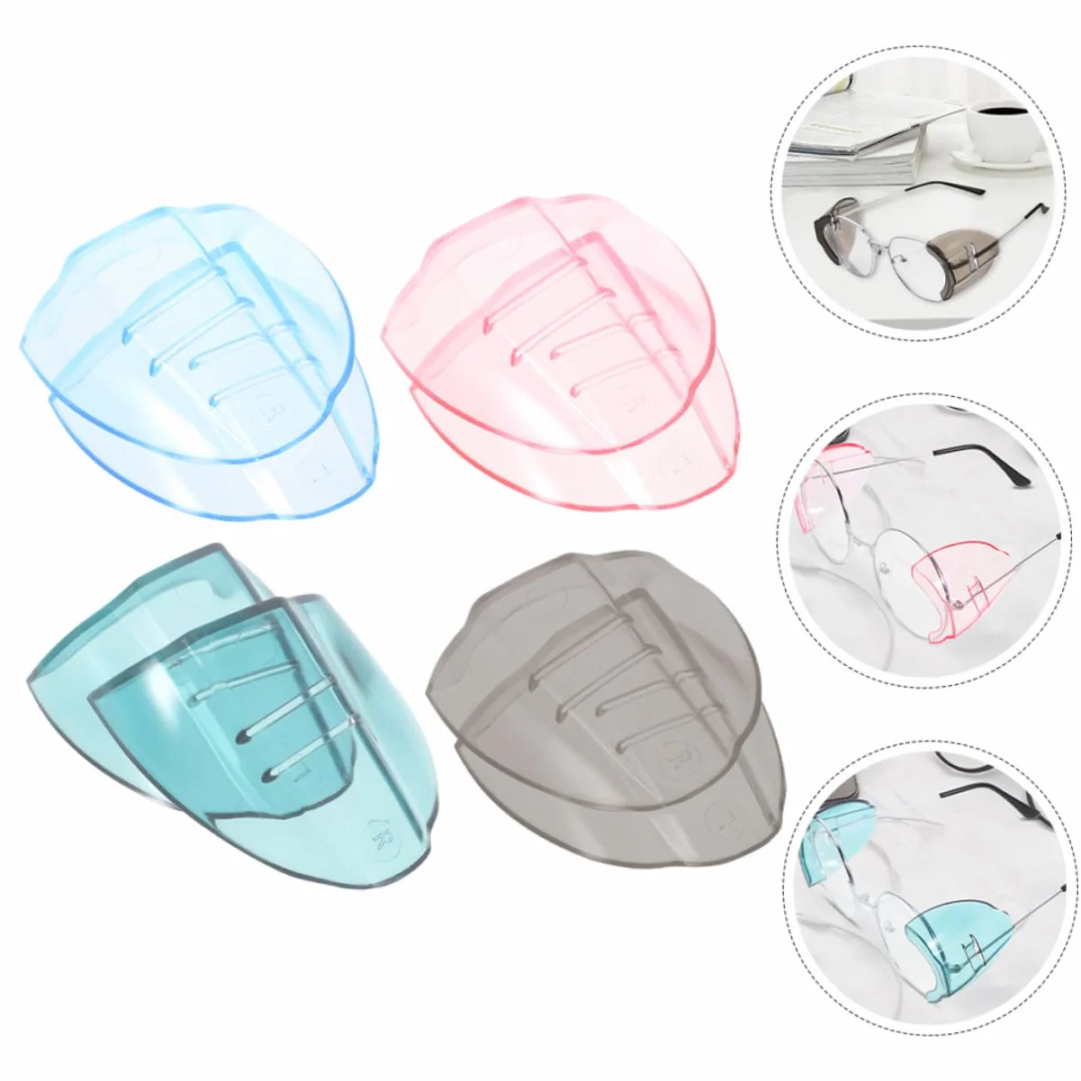 Vaguelly Lot de 4 Protections Latérales pour Lunettes, Inserts TPU Anti-Rayures