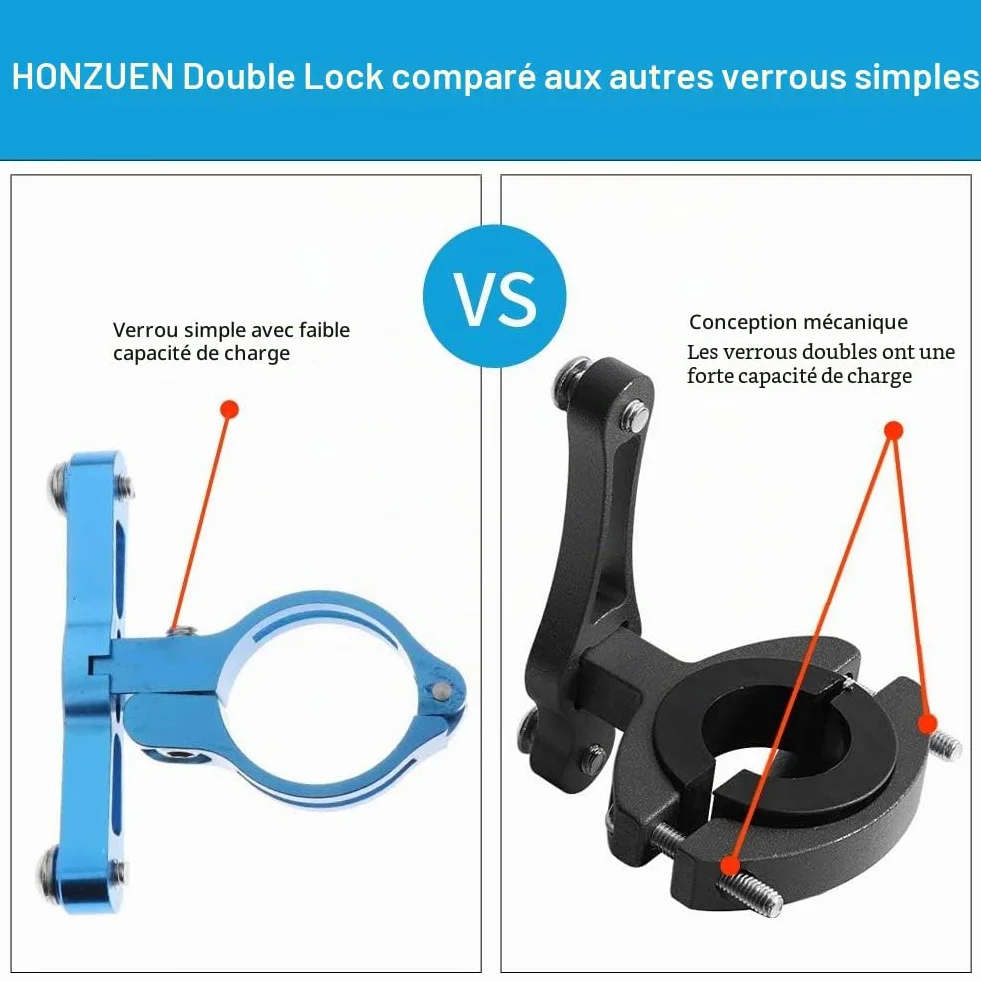 Bicyclette VTT Support Adaptateur pour Porte Bouteille en Alliage d'Aluminium, Facile à Installer Vélo Fixation pour Porte Bidon Verrouillé Double Face sur Guidon Tige De Selle, Noir