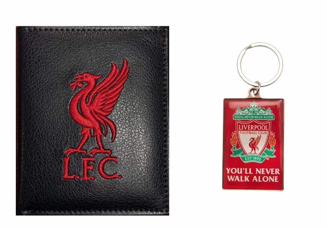 Liverpool FC Coffret cadeau portefeuille et porte-clés Noir/rouge, Black,red, taille unique
