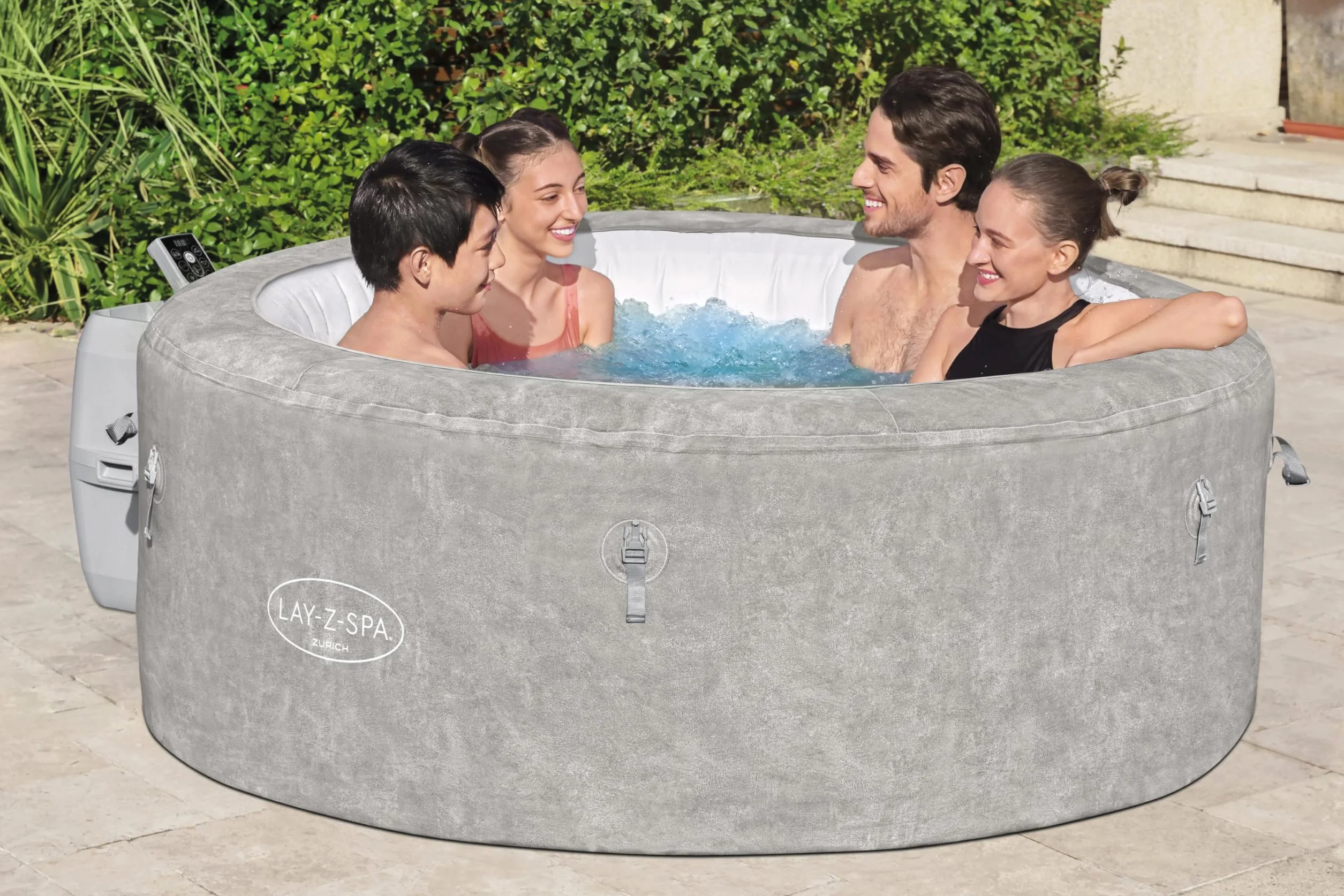 Lay-Z-Spa Zurich EnergySense™ Spa Gonflable 2-4 Personnes 180 x 66 cm 120 Airjet™ Filtration Cartouche