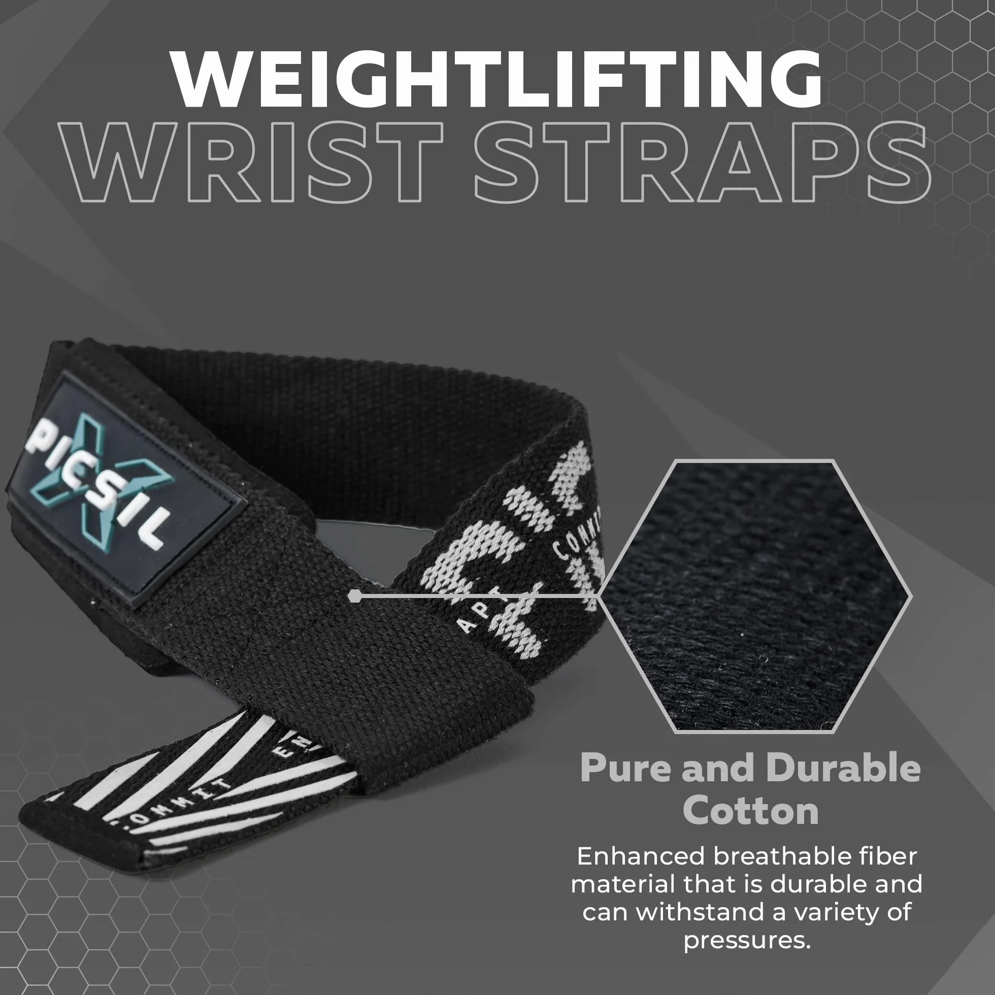PICSIL Sangles de tirage, Sangles d’haltérophilie avec Renfort rembourré, adhérence idéale pour Le Fitness, la Salle de Musculation, l’haltérophilie, Les Deadlifts, Unisexe