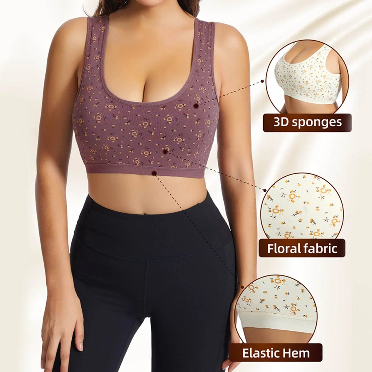 Women Sport Bra Soutien-Gorge de Sport rassemblant Confortable pour Femmes sans Anneau en Acier avec sous-vêtements rembourrés Gilet de Yoga arrière beauté pour Femmes Women Sport