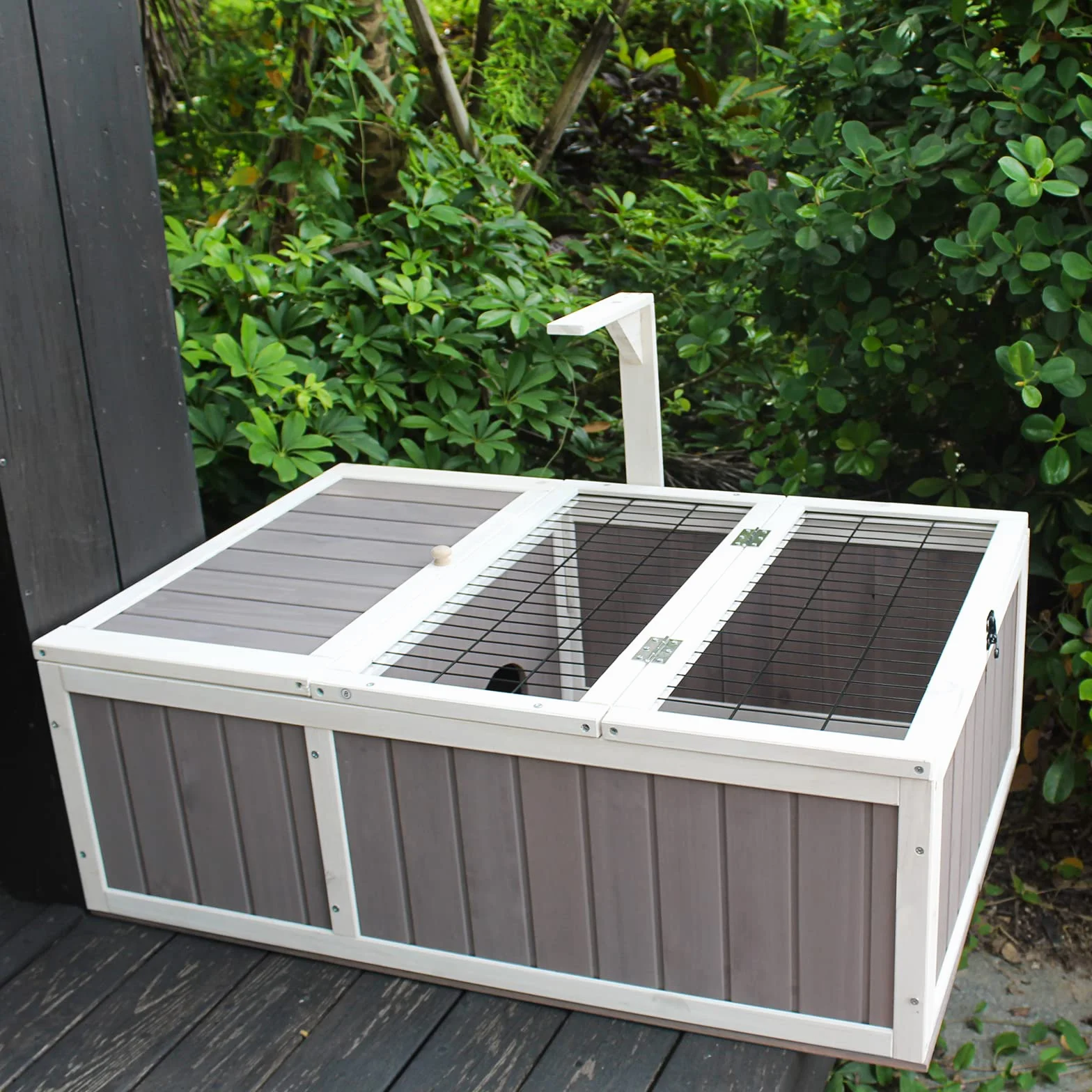 Maison de Tortue Clôture d'Habitat Petite Cabane en Bois Intérieur Extérieur 91.5 x 61 x 33 cm