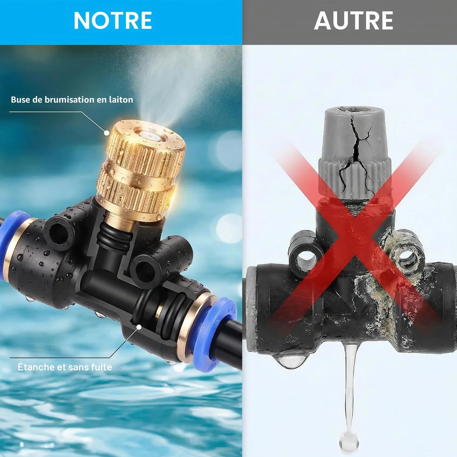 Kit d'Irrigation AGPTEK 20M Système de Brumisateur Extérieur 67pces Brume Refroidissement Jardin Piscine