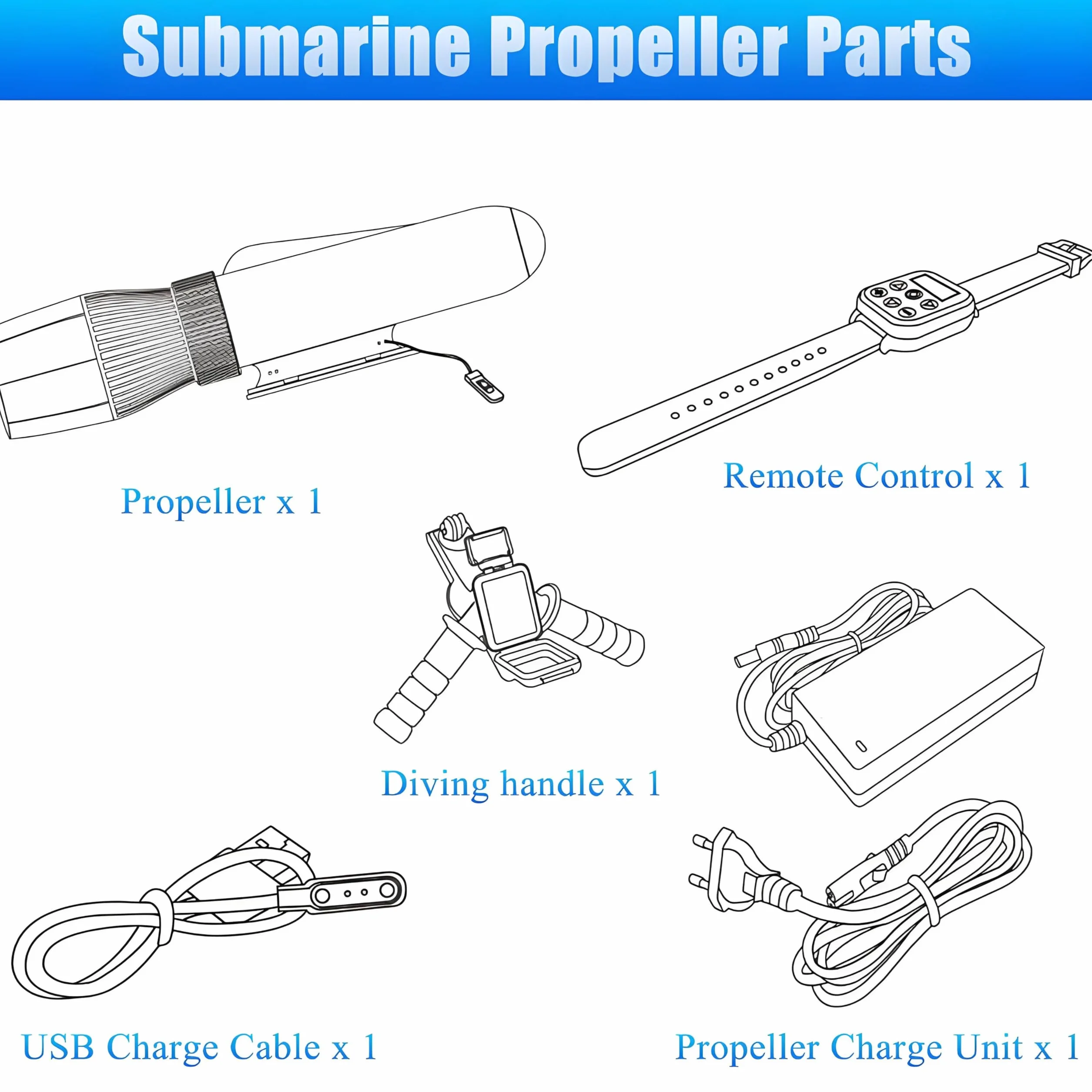 Scooters sous-Marins, Ensemble de propulseur sous-Marin sans balais de 180 Minutes, Scooter de mer sous-Marin électrique de 10 km/h, for Kayaks/Bateaux gonflables/Planches à pagaie 16000mAh
