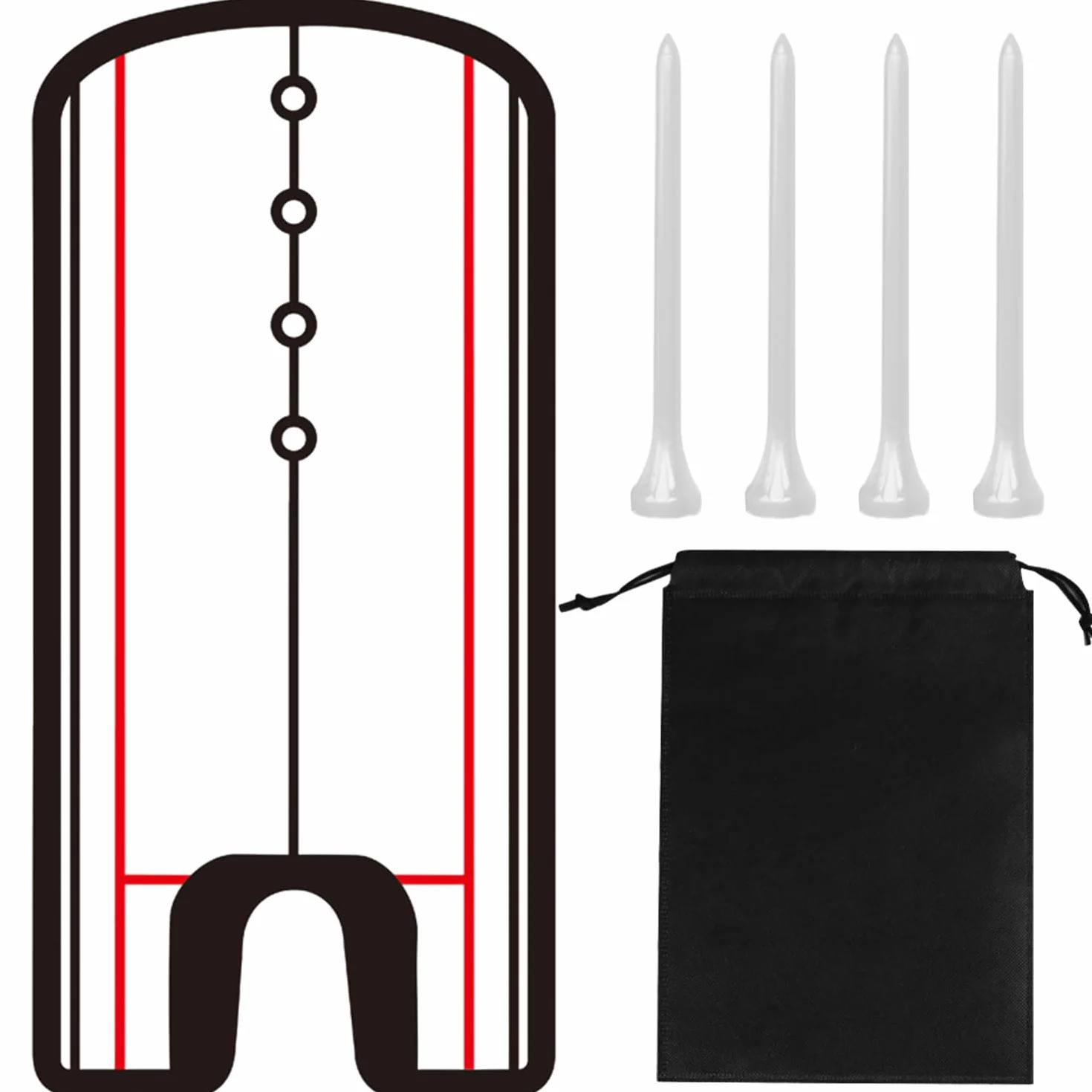 Miroir de réglage de golf portable avec 4 pointes et sac de rangement
