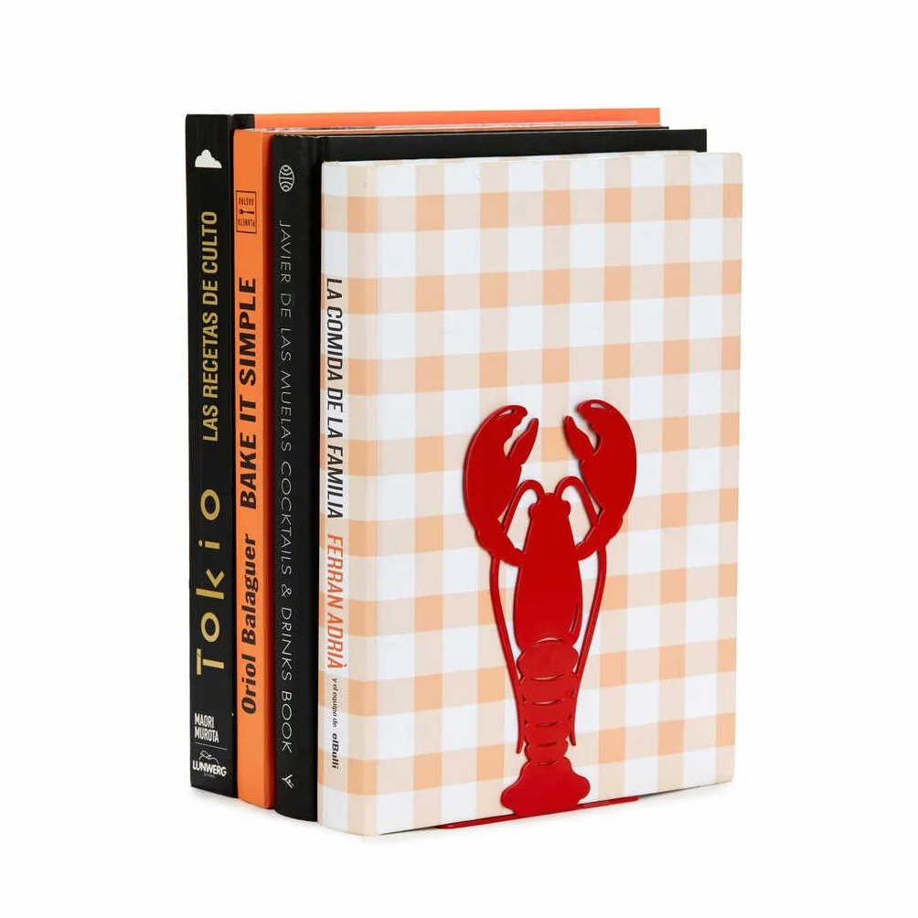 Balvi Serre-Livres Lobster Rouge Design Original Métal en Forme de Homard