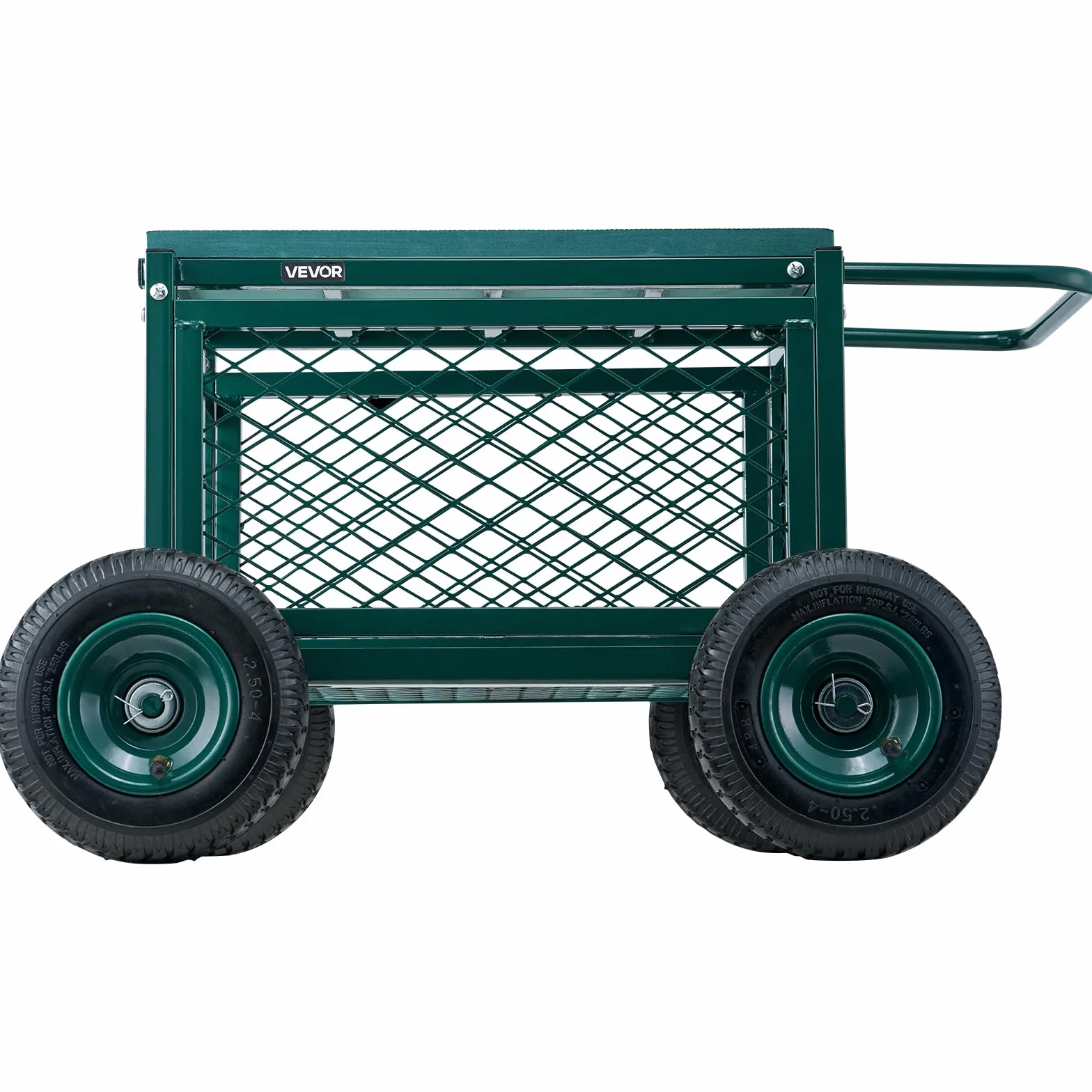 VEVOR Siège de Jardin Roulant, Tabouret de Jardinage avec Bac de Rangement, Capacité 181 kg, Métal