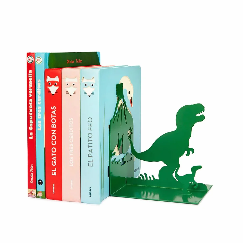 Balvi Serre-Livres Jurassic Vert Métal Inspiré Dinosaures