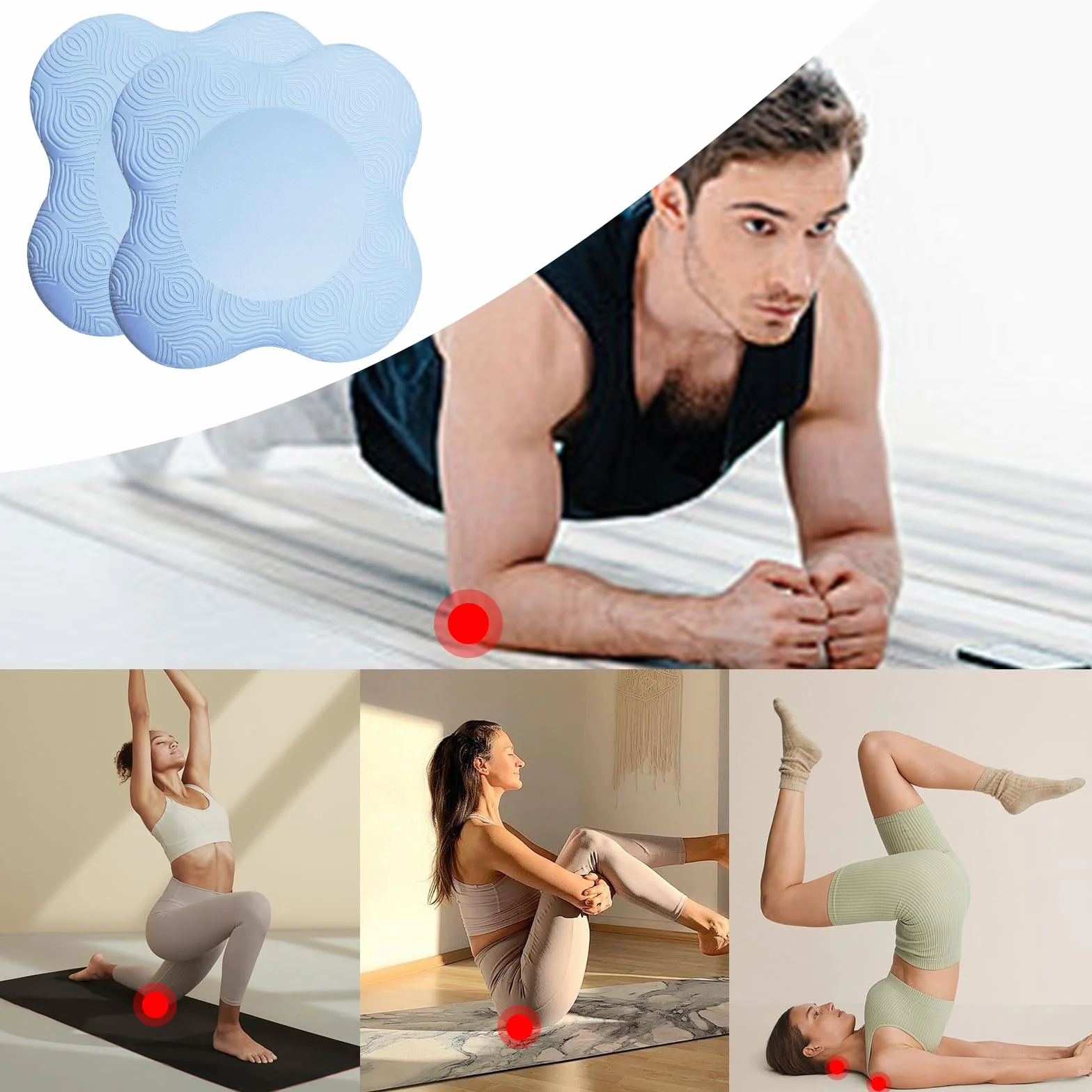 2 Pièces Genouillère de Yoga Tapis de Yoga Antidérapants Résistant à l'usure Protège Les Genoux pour Yoga Gymnastique Pilates