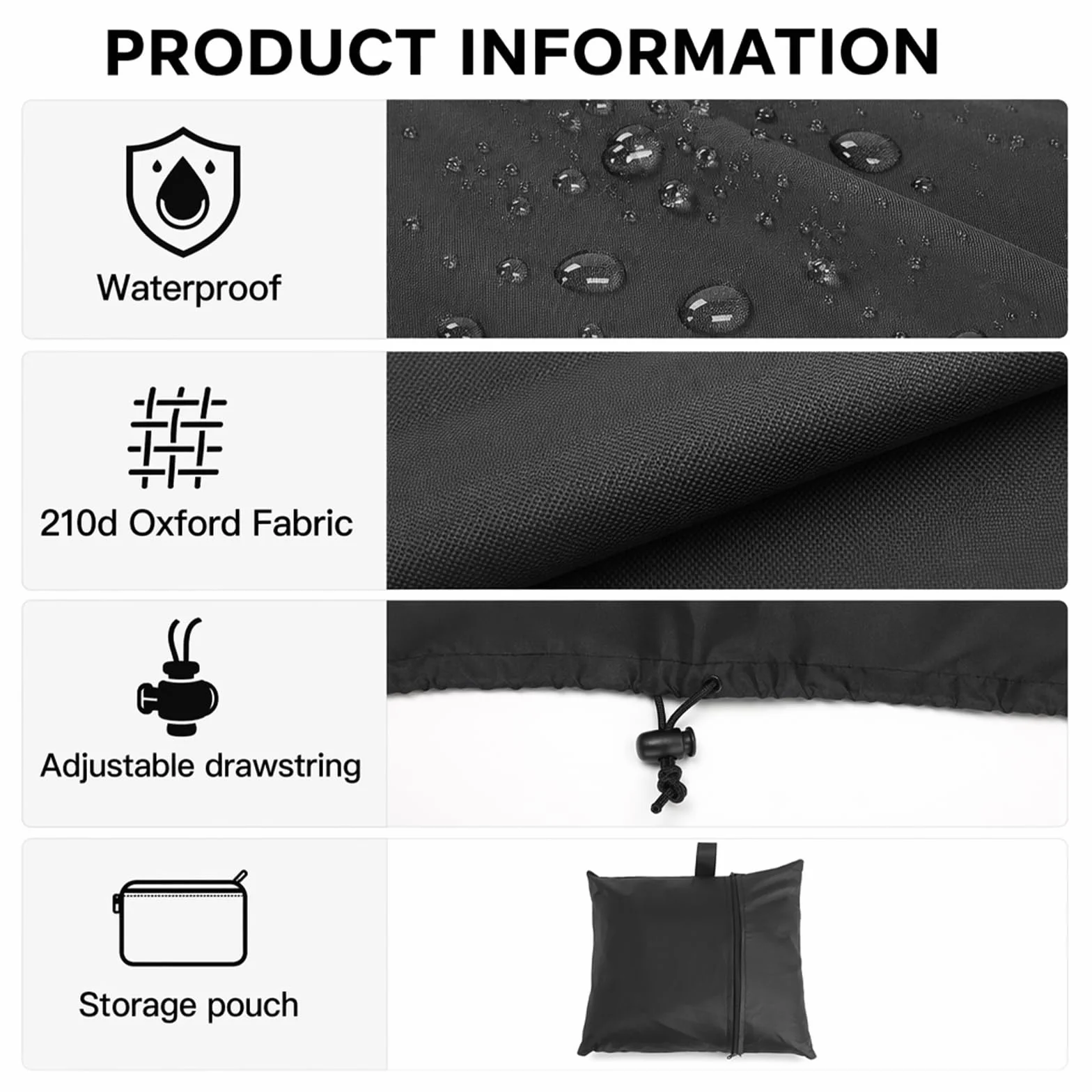 Housse Transat Imperméable Oxford 210D Protection UV 200x70x75 cm