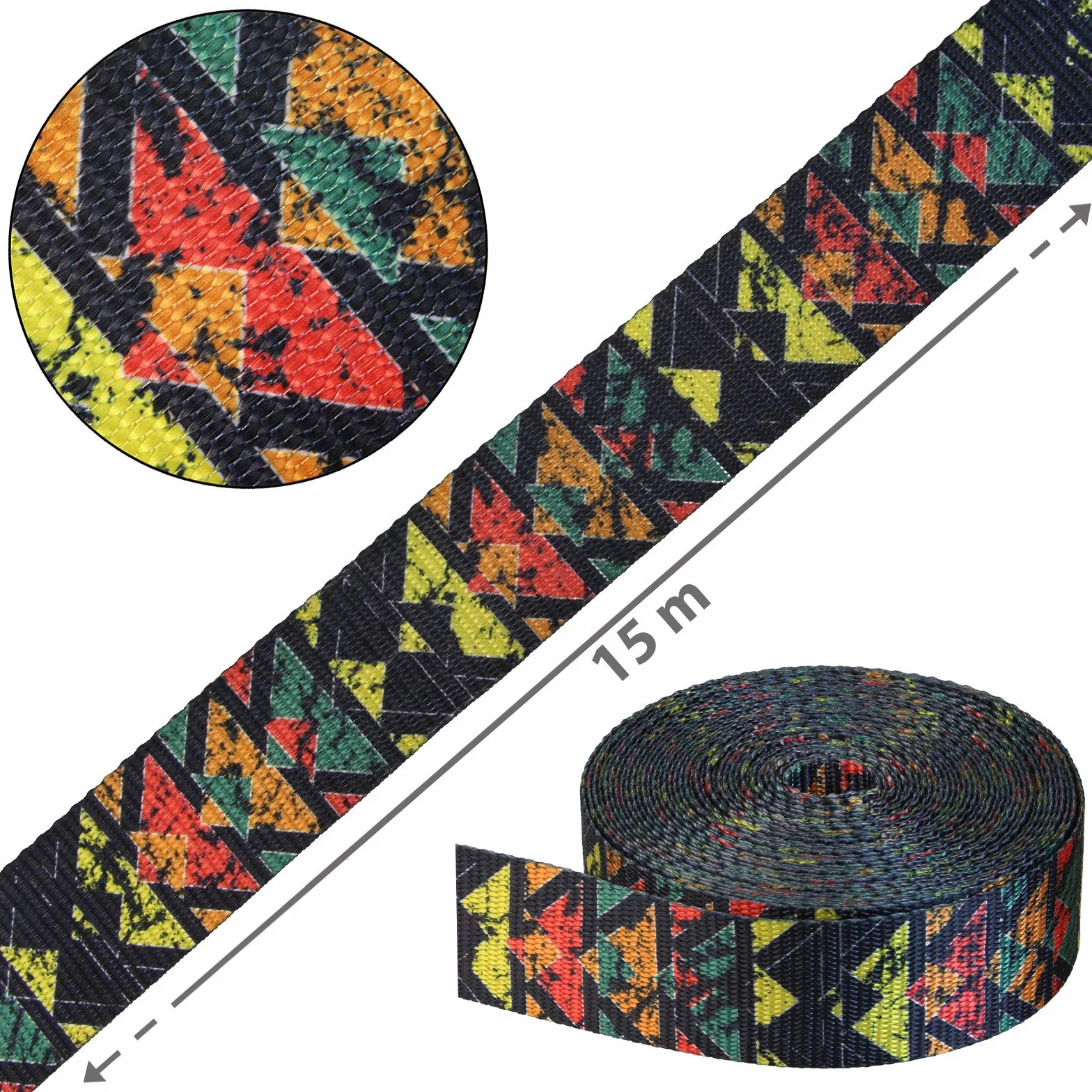 ALPIDEX Slackline Set 15 m + Protections pour Arbre et Protection cliquet, Convient aux Enfants, débutants et avancés