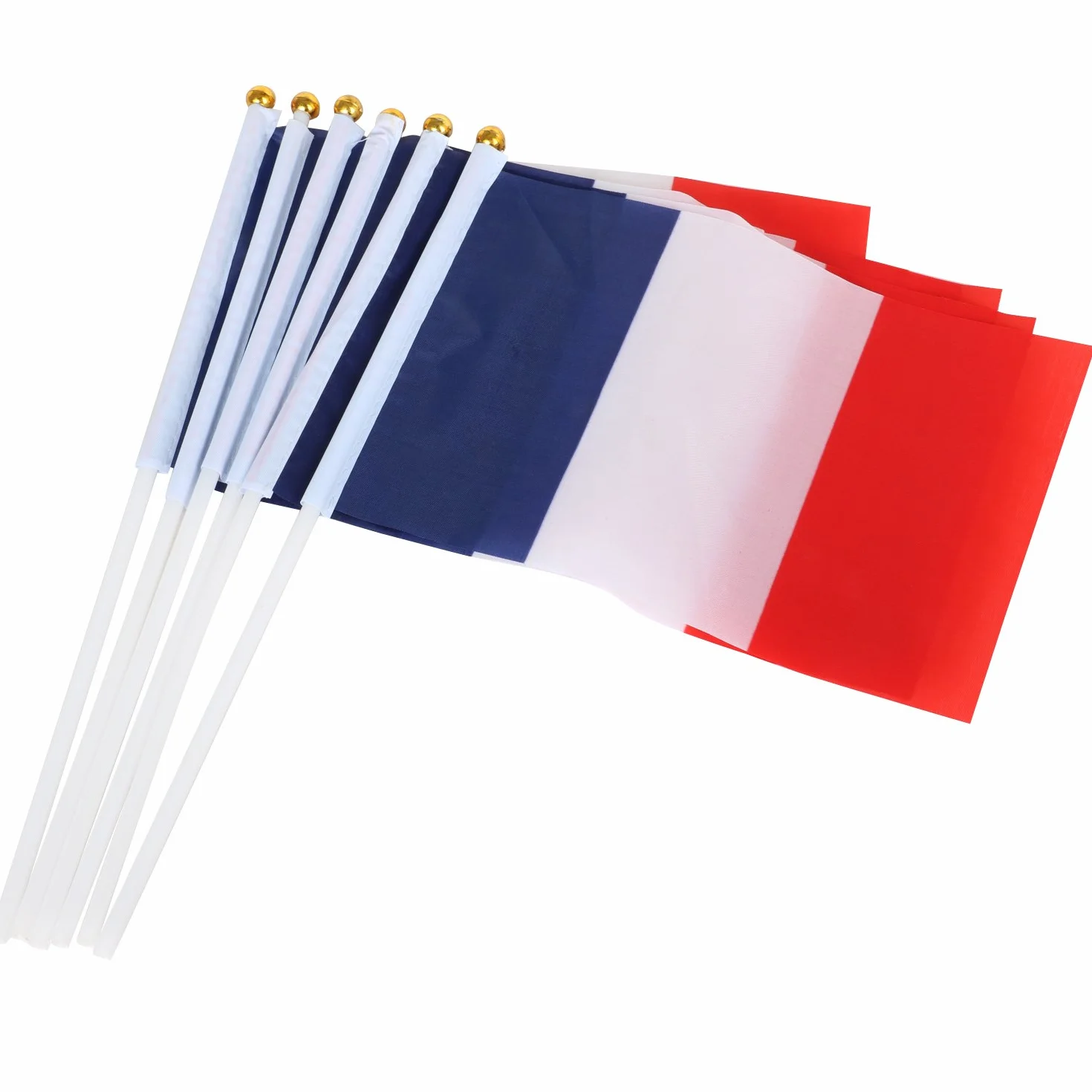 10 drapeaux Français en nylon tricolore à main pour le 14 Juillet TRIXES