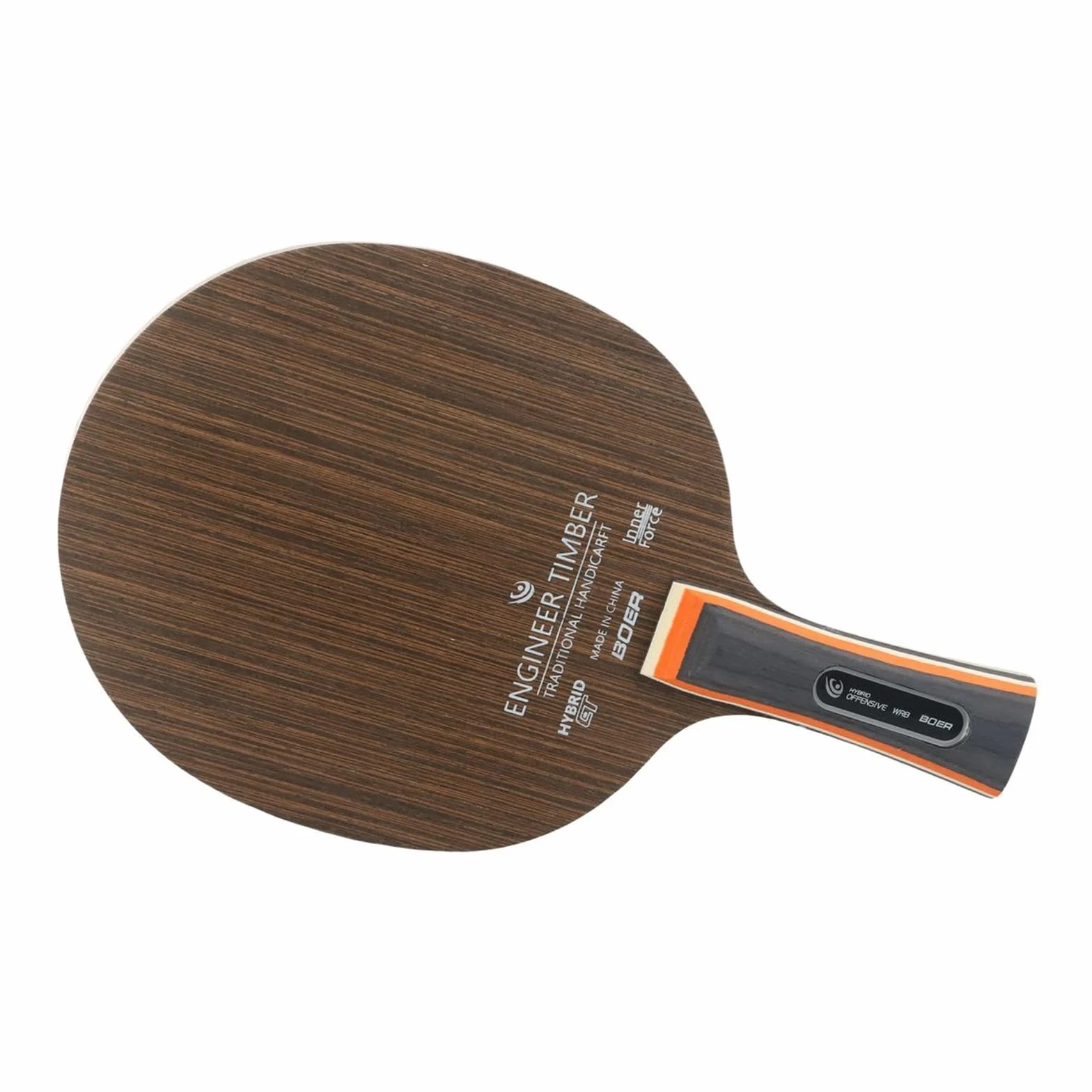 Plaque inférieure de raquette de tennis de table avec stratifié 5 plis pour manche long pour lame de ping-pong en ébène et couches de bois dur Dalbergia