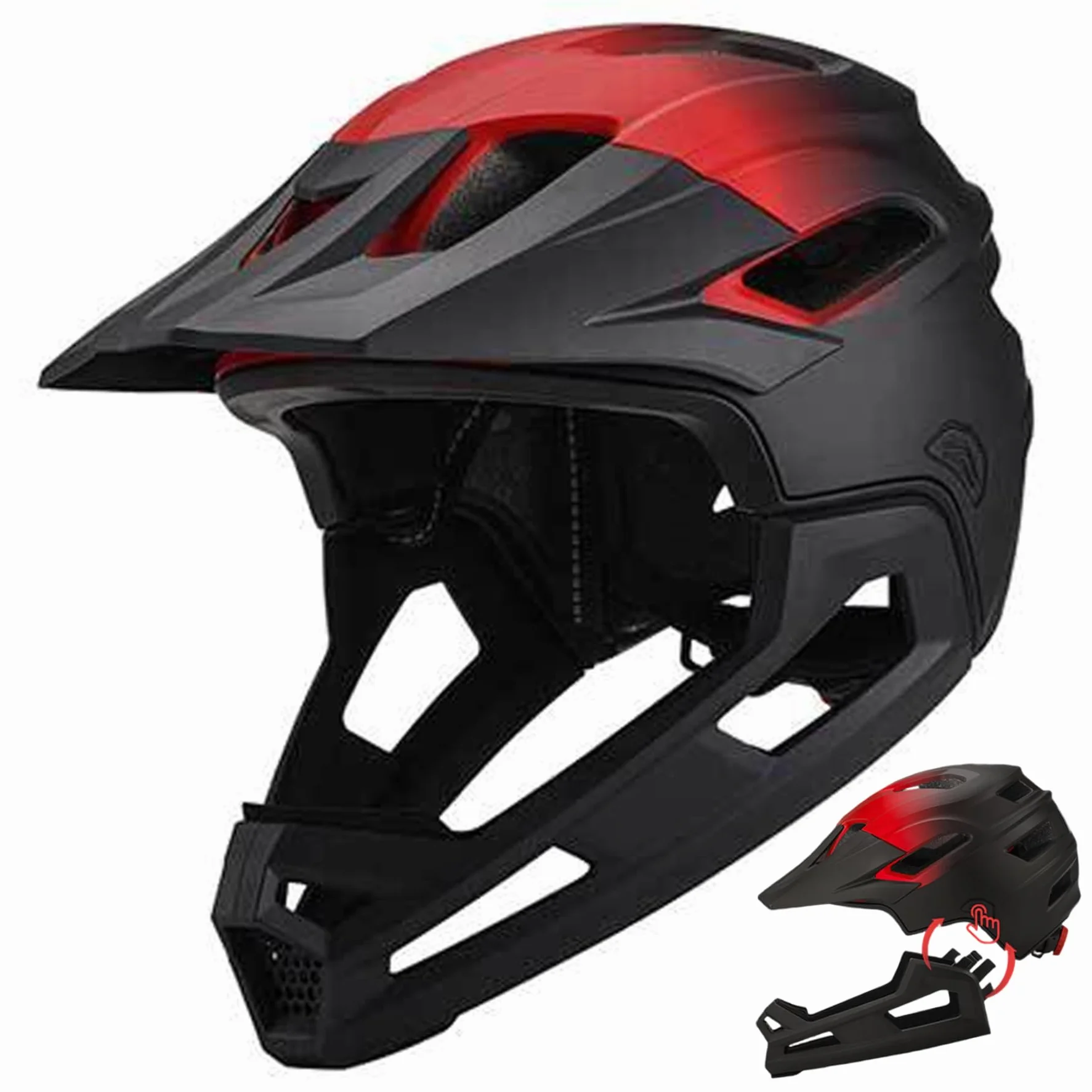Casque intégral vélo Amovible Absorbant Les Chocs équipement Protection Respirant réglable pour VTT Adulte