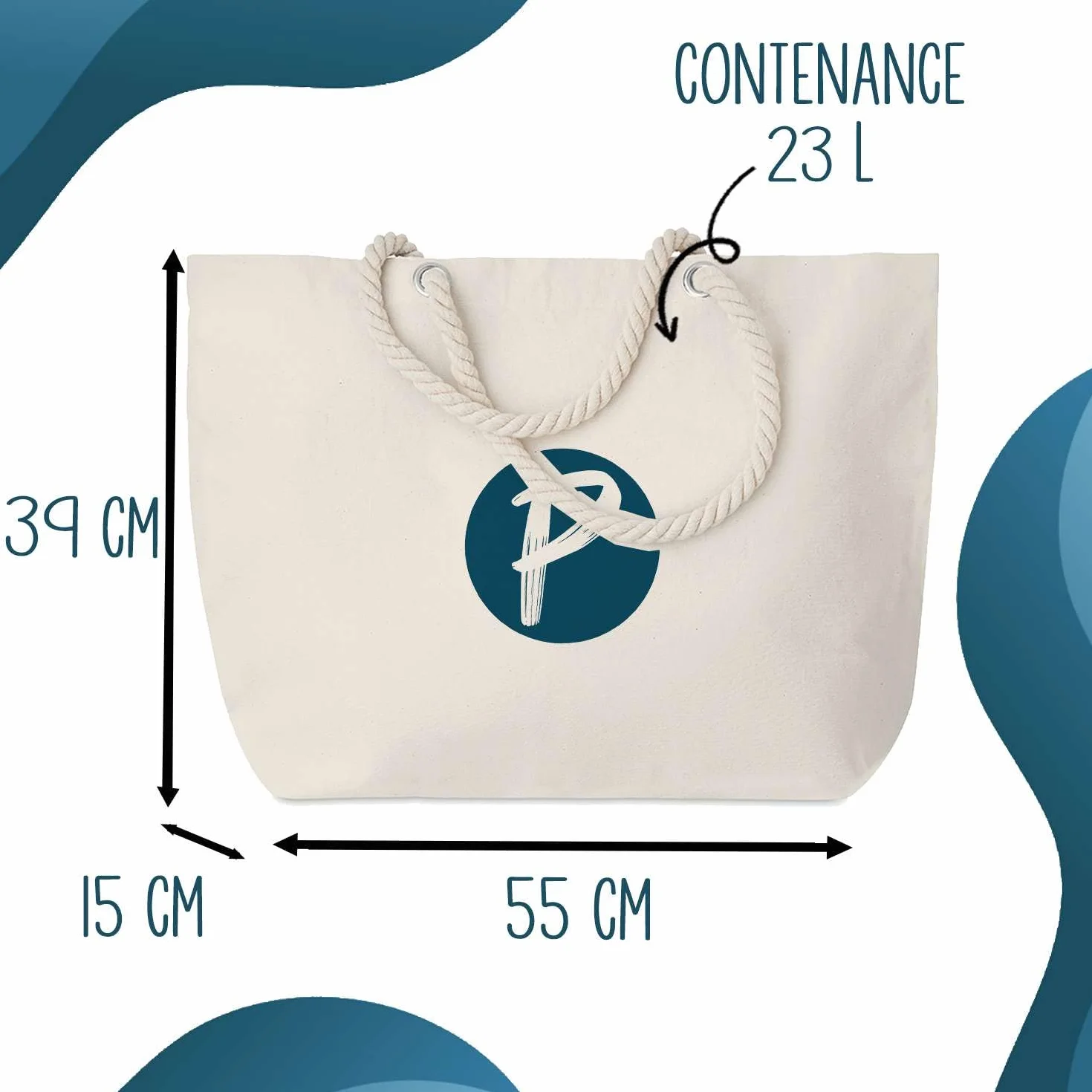 Sac de plage avec anse corde Retraitée d'exception | Toile de Coton Cadeau Départ Retraite Femme Grand Sac de Transport & Sport