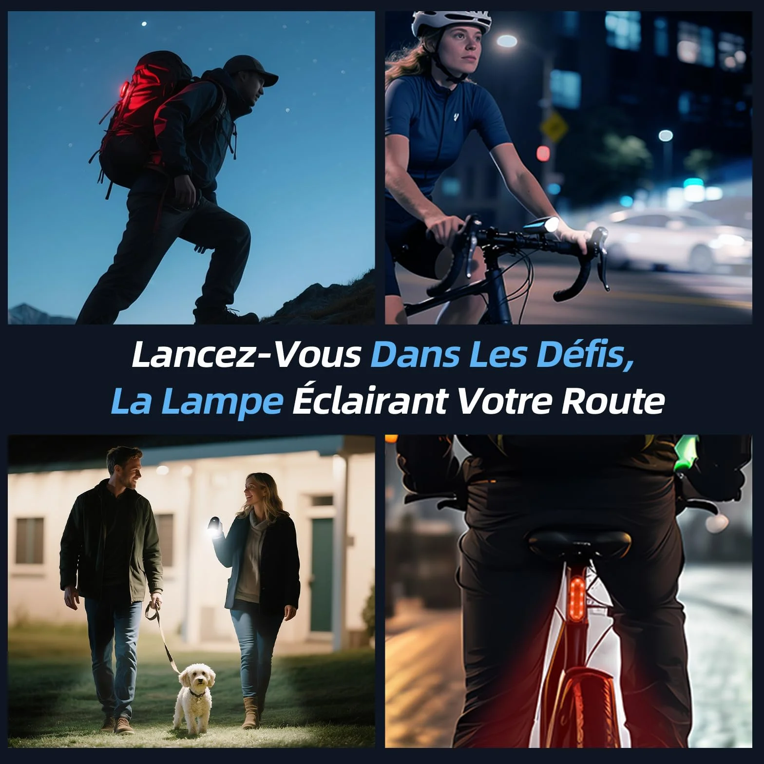 Lumiere Velo Avant et Arriere, Lampe Velo Rechargeable Type C, 3 Modes Phare Velo, 5 Modes Feu Arriere Velo, Lumière Velo Convient Tous Vélos & Conditions de Cyclisme