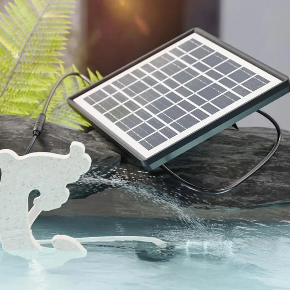 Pompe à eau solaire 6W 9V Panneau solaire 12V Pompe submersible Débit 240 L/h pour aquarium étang fontaine