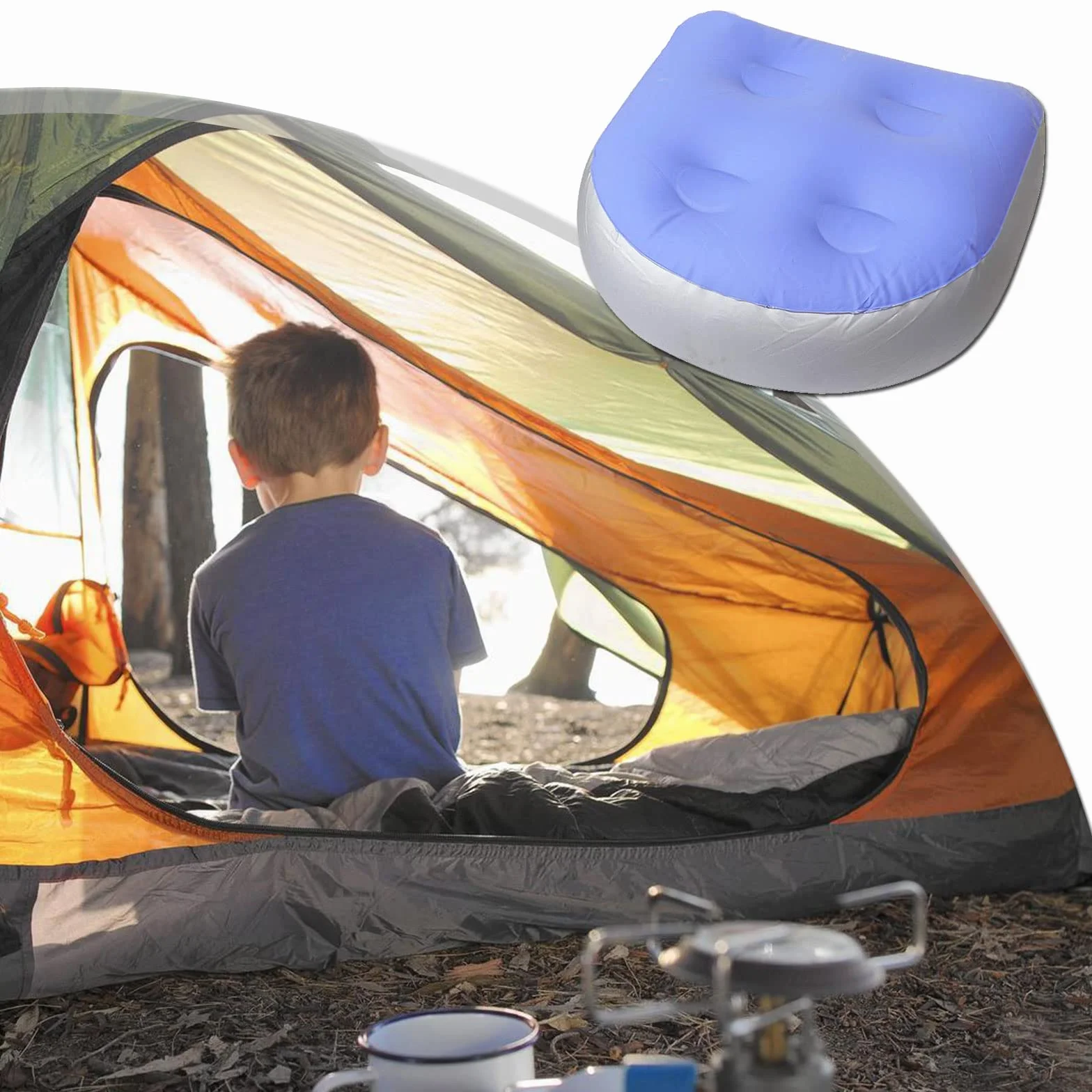 Siège D'appoint Gonflable pour Spas et Bain à remous Support Dorsal Bleu