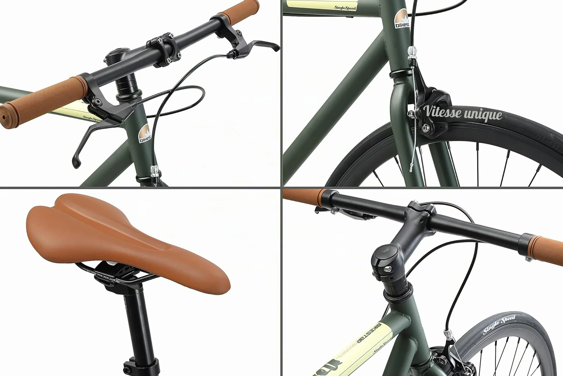 BIKESTAR Vélo de Route VTC 28 Pouces Fixie Single Speed Cadre 53 cm