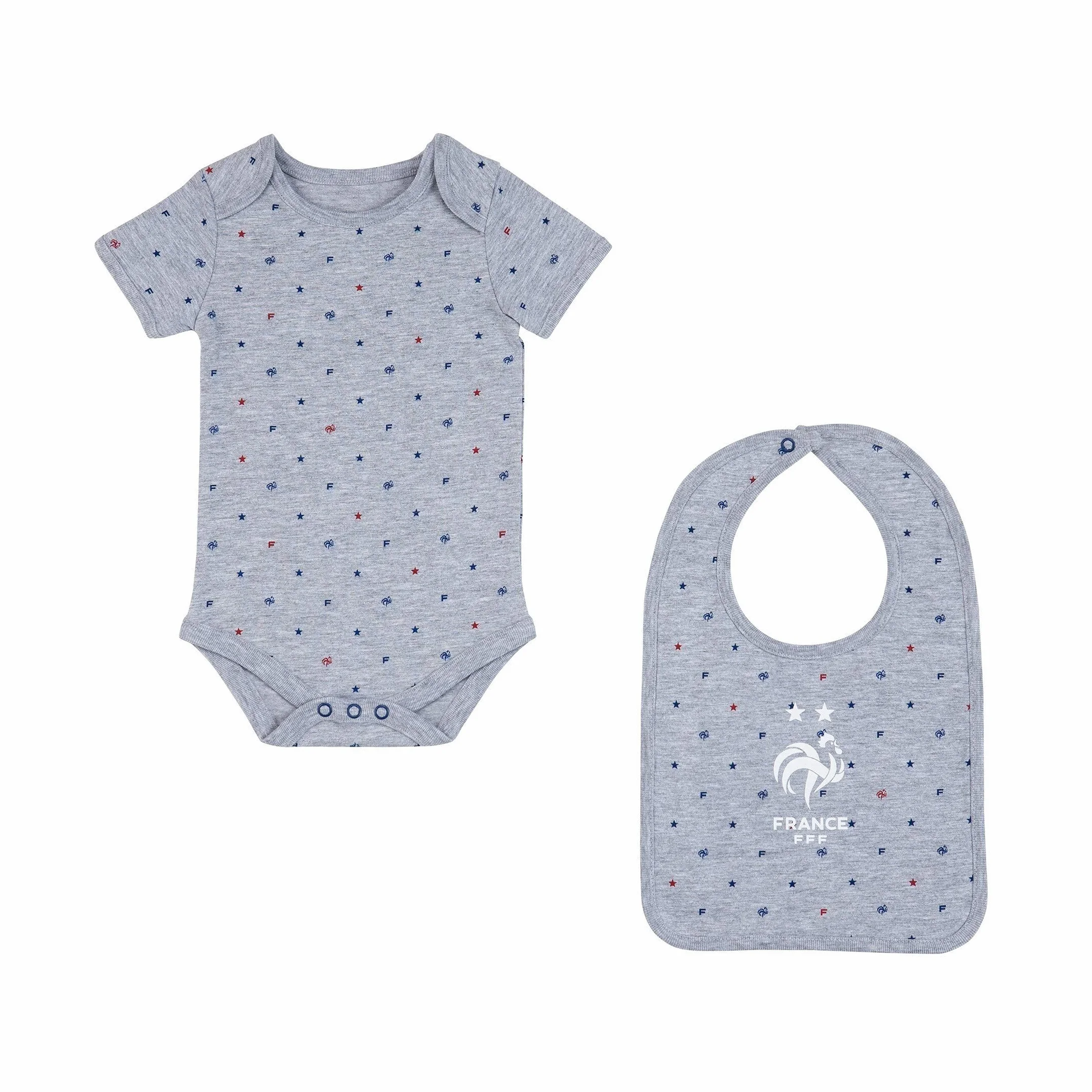 Equipe de France de Football Body + Bavoir bébé garçon FFF - Collection Officielle