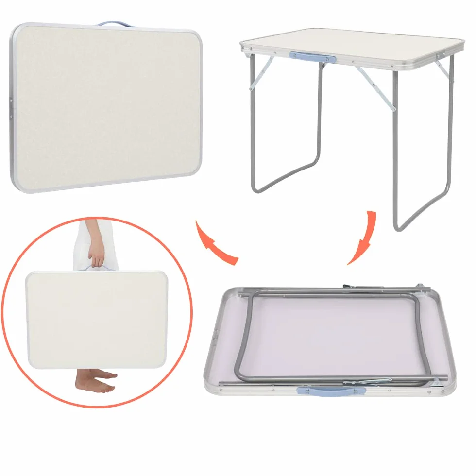 LEADZM Table de Camping Pliante 70x50x60cm Aluminium Antirouille