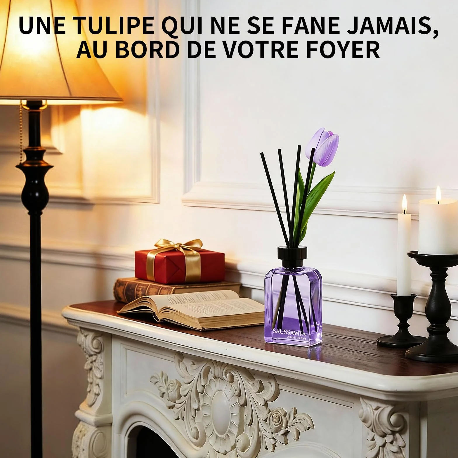Diffuseur de Parfum Lavande 200ml avec Bâtonnets pour Maison