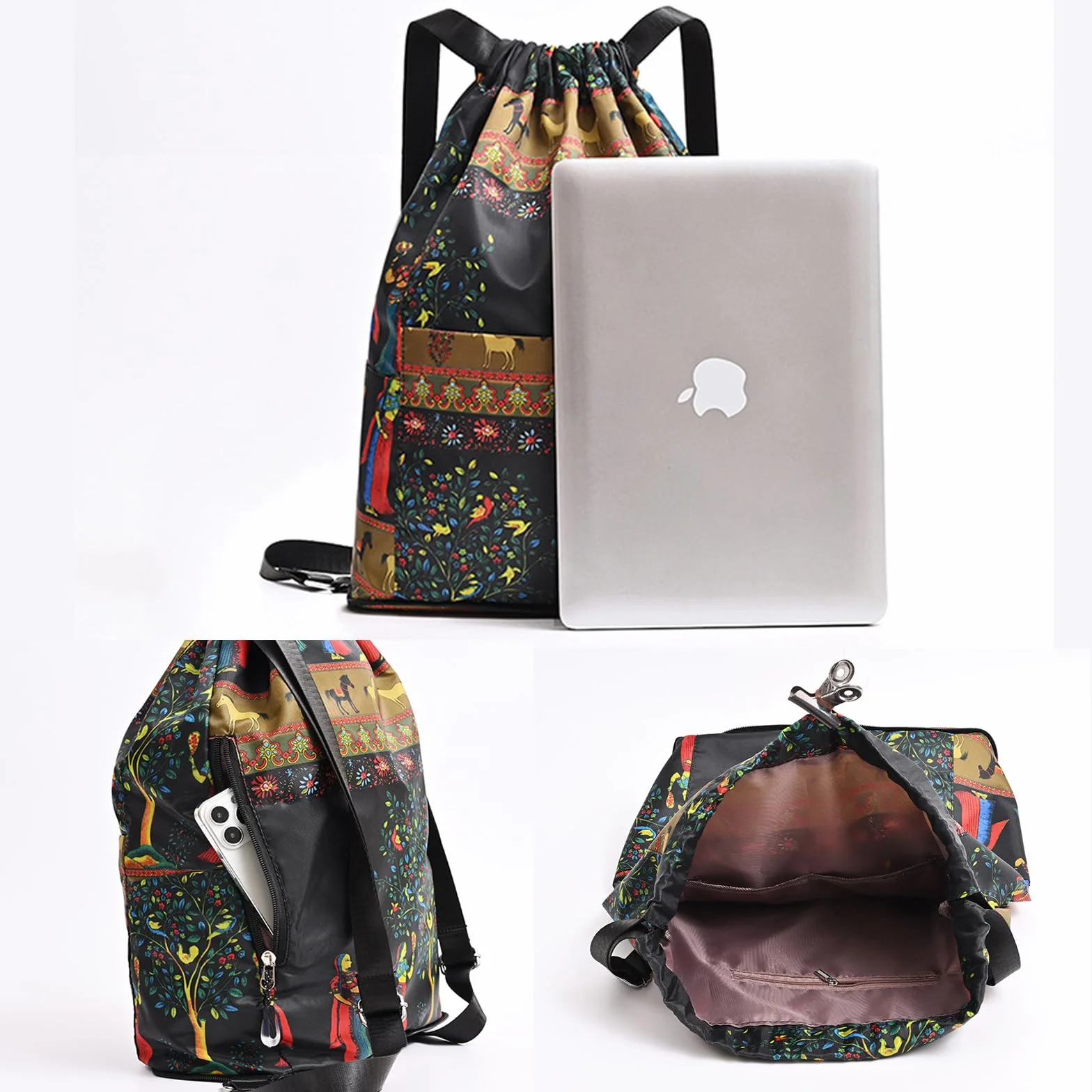 Sac de sport avec cordon de serrage, sac de gym pour femme avec poche extérieure, poche intérieure, sac à string imperméable, sac de gym pour homme, grande capacité, pliable, séparation sèche et