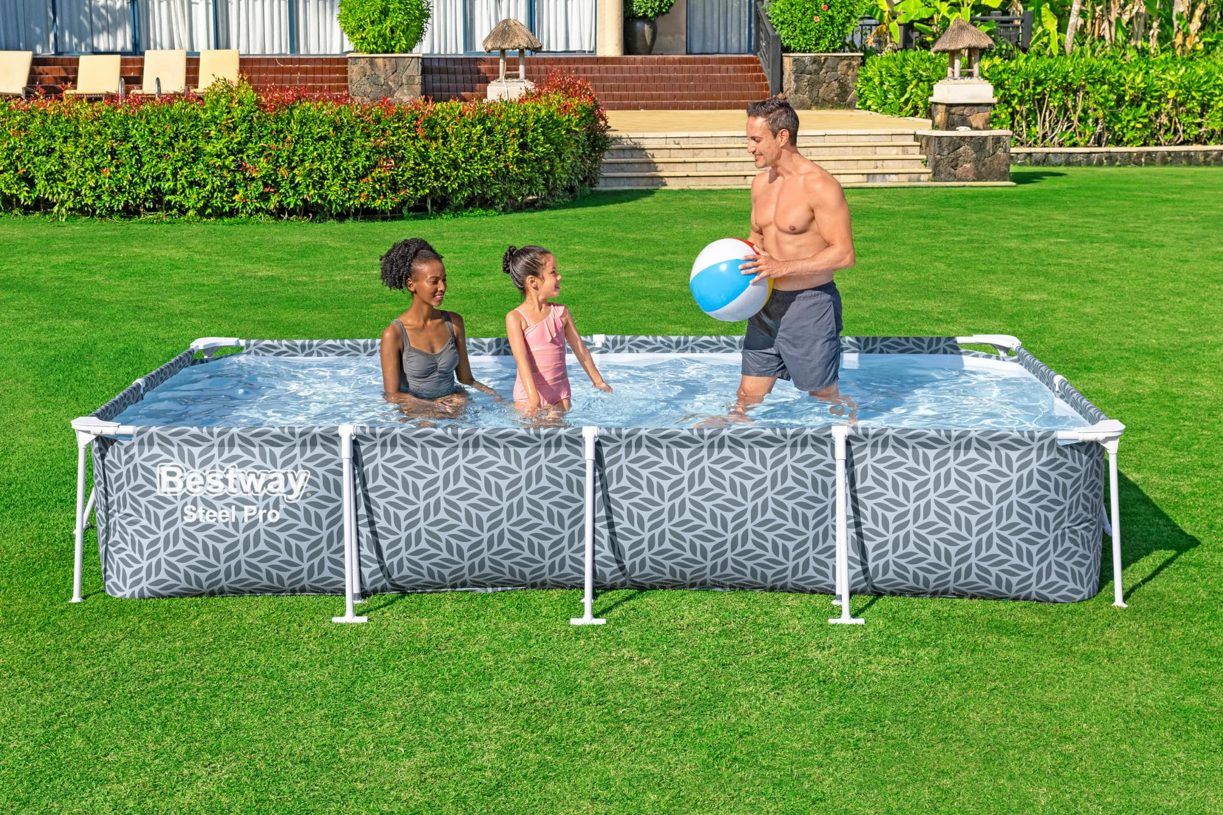 Piscine Hors Sol rectangulaire Steel Pro™ imprimée Graphique 366 x 201 x 66 cm