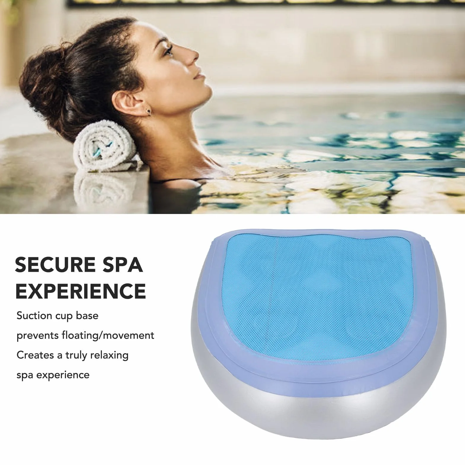 Siège Rehausseur de Spa Réglable Gonflable Double Remplissage avec Ventouses Antidérapantes