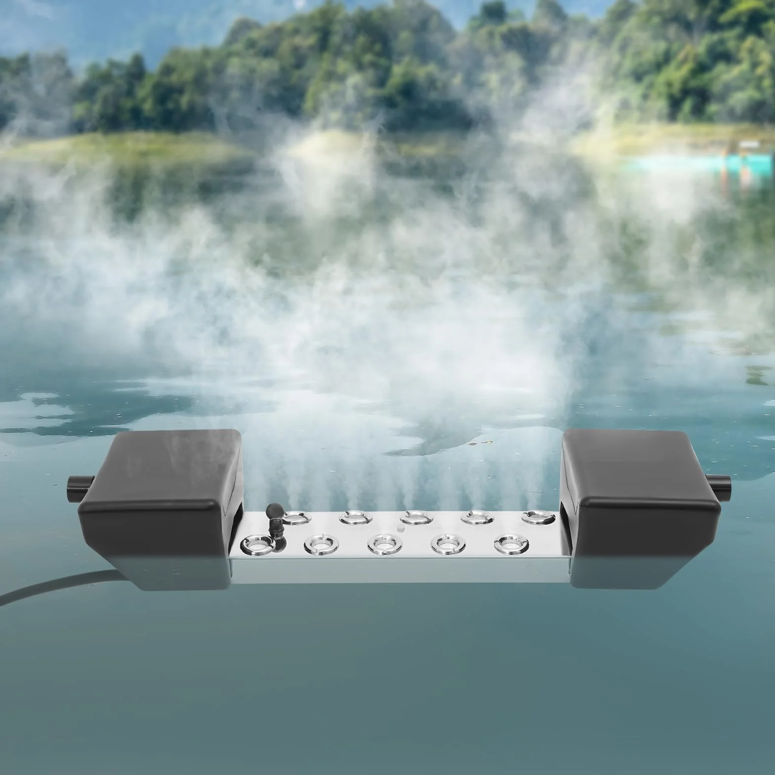 Générateur de brume à ultrasons 10 têtes 350 W IP68 acier inoxydable prise européenne
