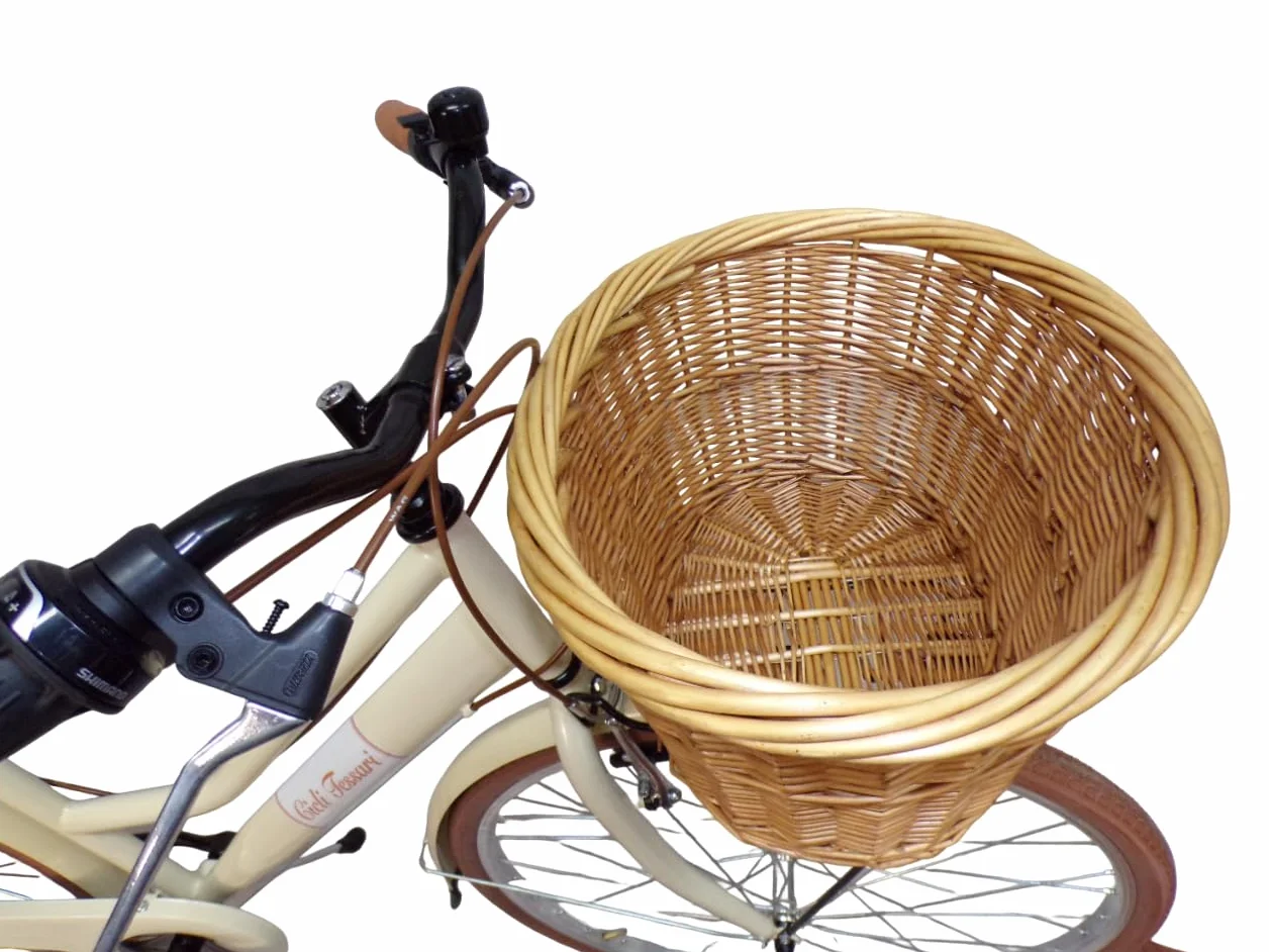 Vélo de ville 28" femme vintage beige panier osier rétro
